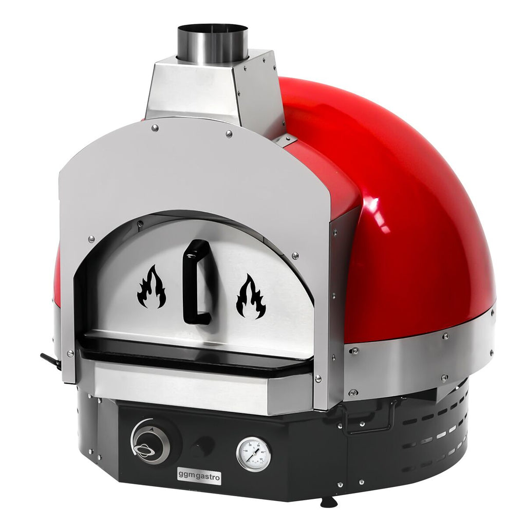 Gas Pizza Oven - Height: 0.83 m - Manual - Lower Stand included - (Red)