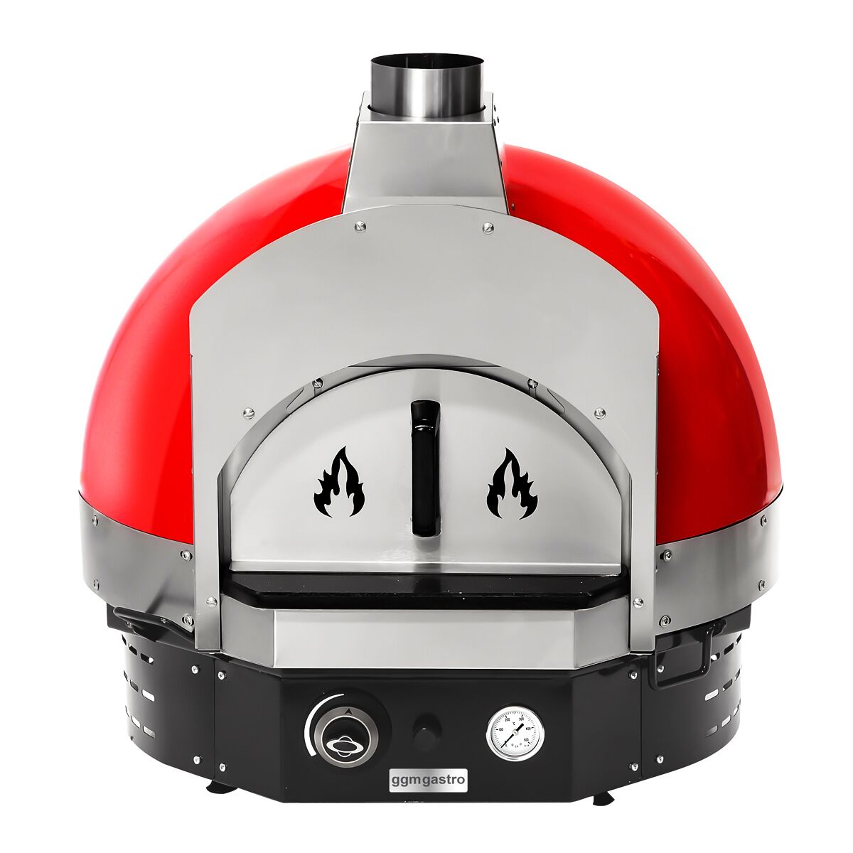 Gas Pizza Oven - Height: 0.77 m - Manual - Lower Stand included - (Red)
