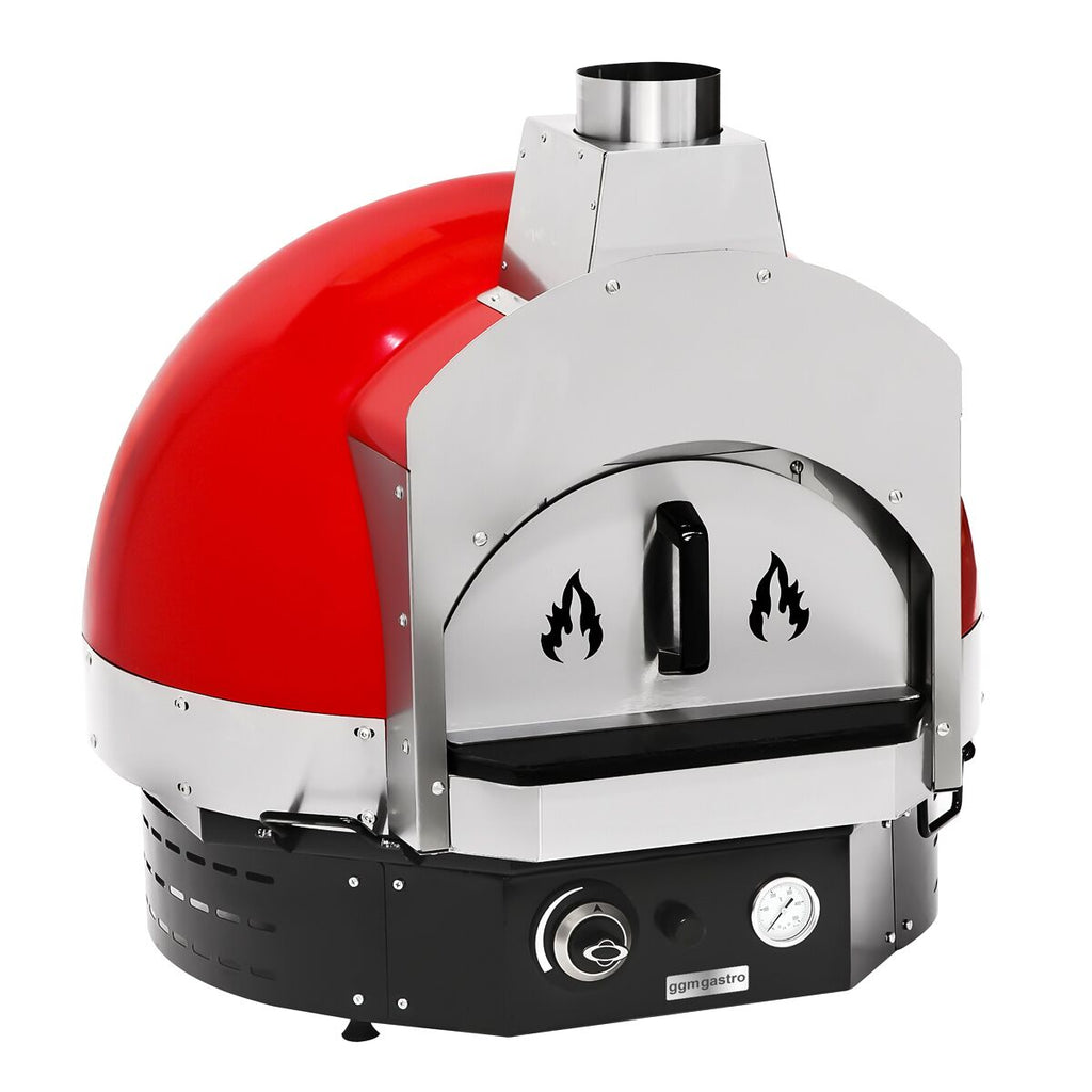 Gas Pizza Oven - Height: 0.83 m - Manual - Lower Stand included - (Red)