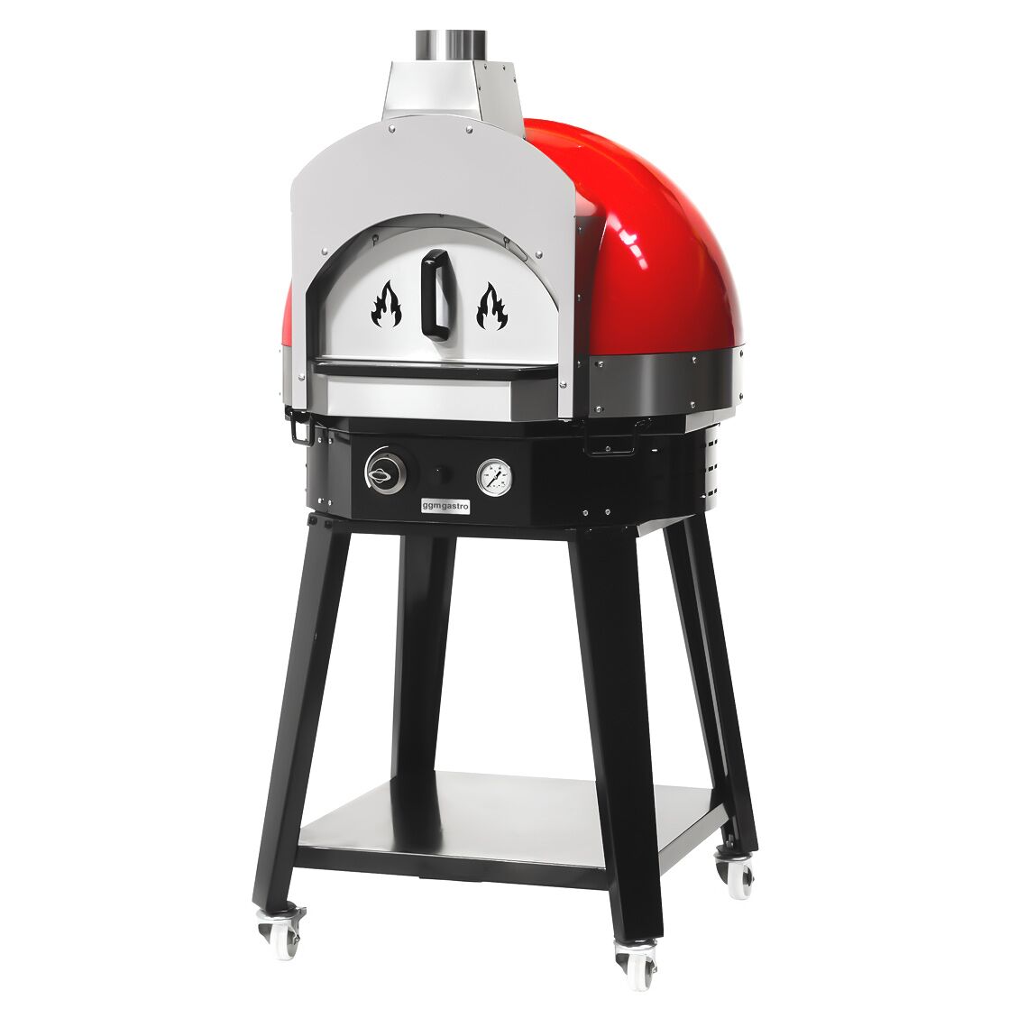 Gas Pizza Oven - Height: 0.83 m - Manual - Lower Stand included - (Red)