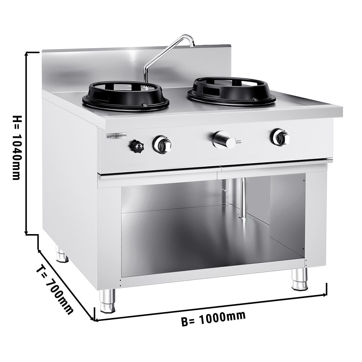 Gasli Wok January - 30 kW - 2 -eyed - 1 mini water column