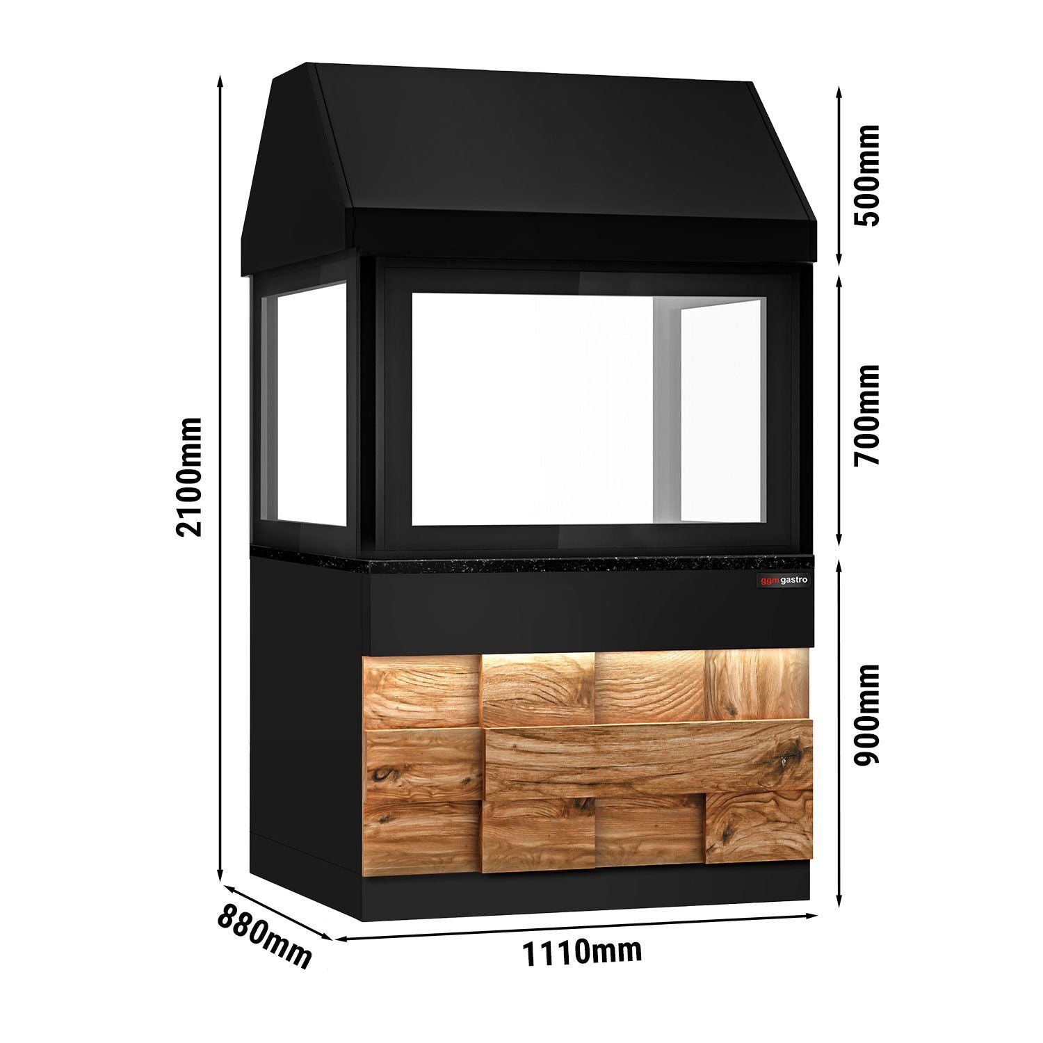 Toronto -1100mm - 1100mm - black granite working counter