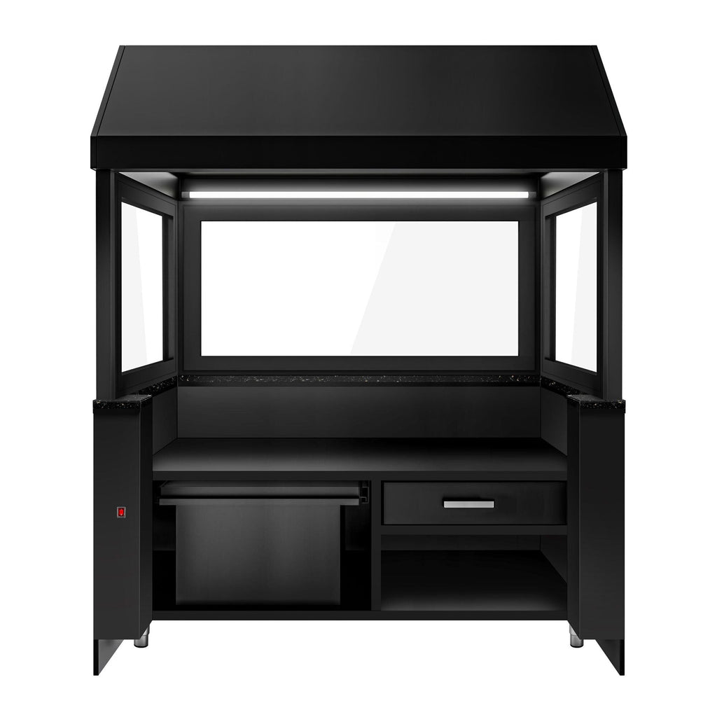 Toronto for coal grills - 1900mm - black front panel - black granite work machine