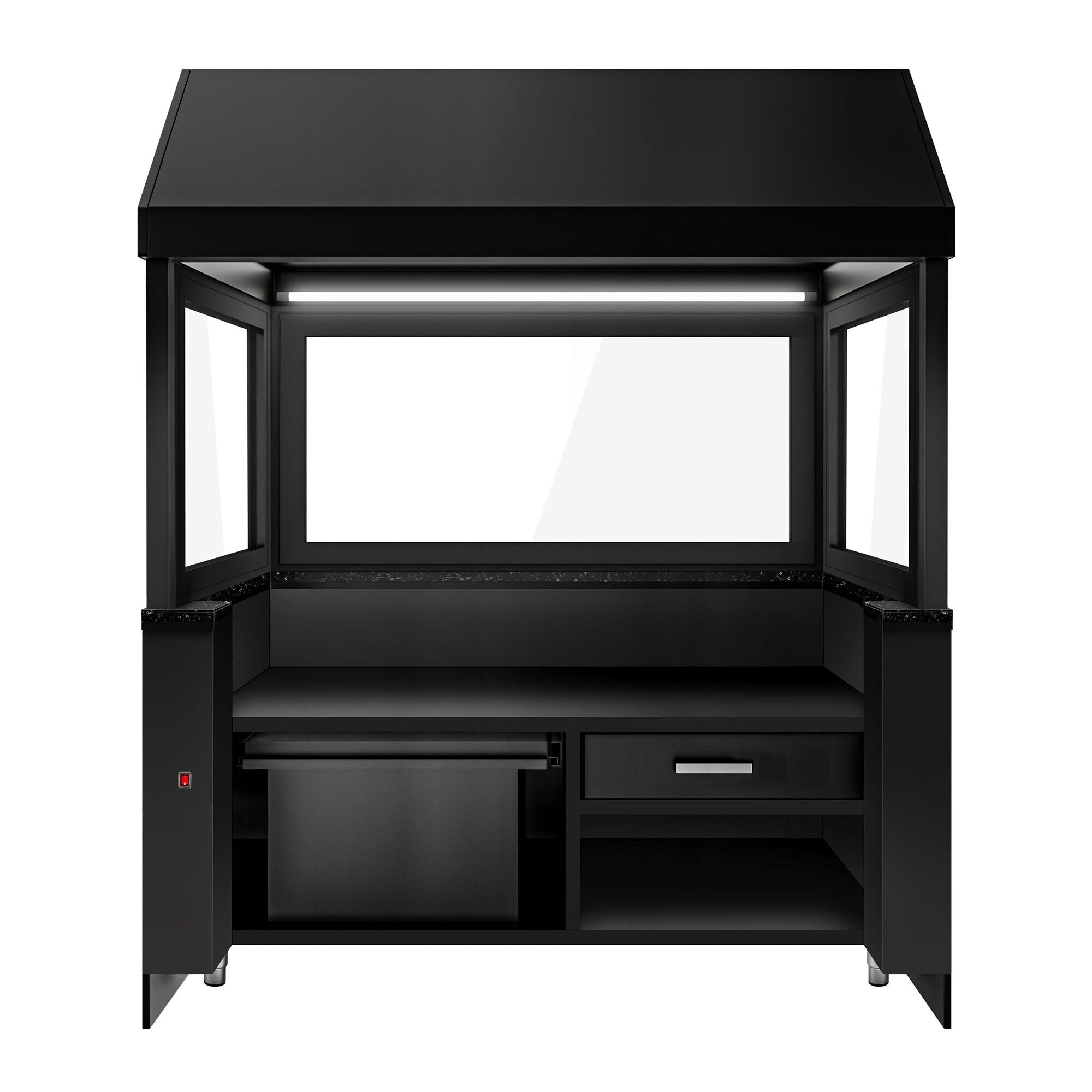 Toronto for coal grills - 1900mm - black front panel - black granite work machine