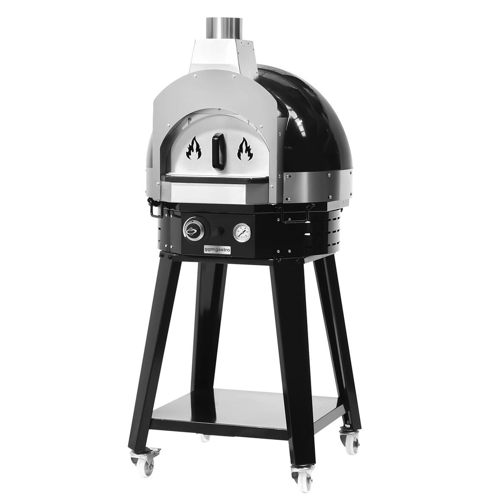 Gas Pizza Oven - Height: 0.83 m - Manual - Lower Stand included - (Black)