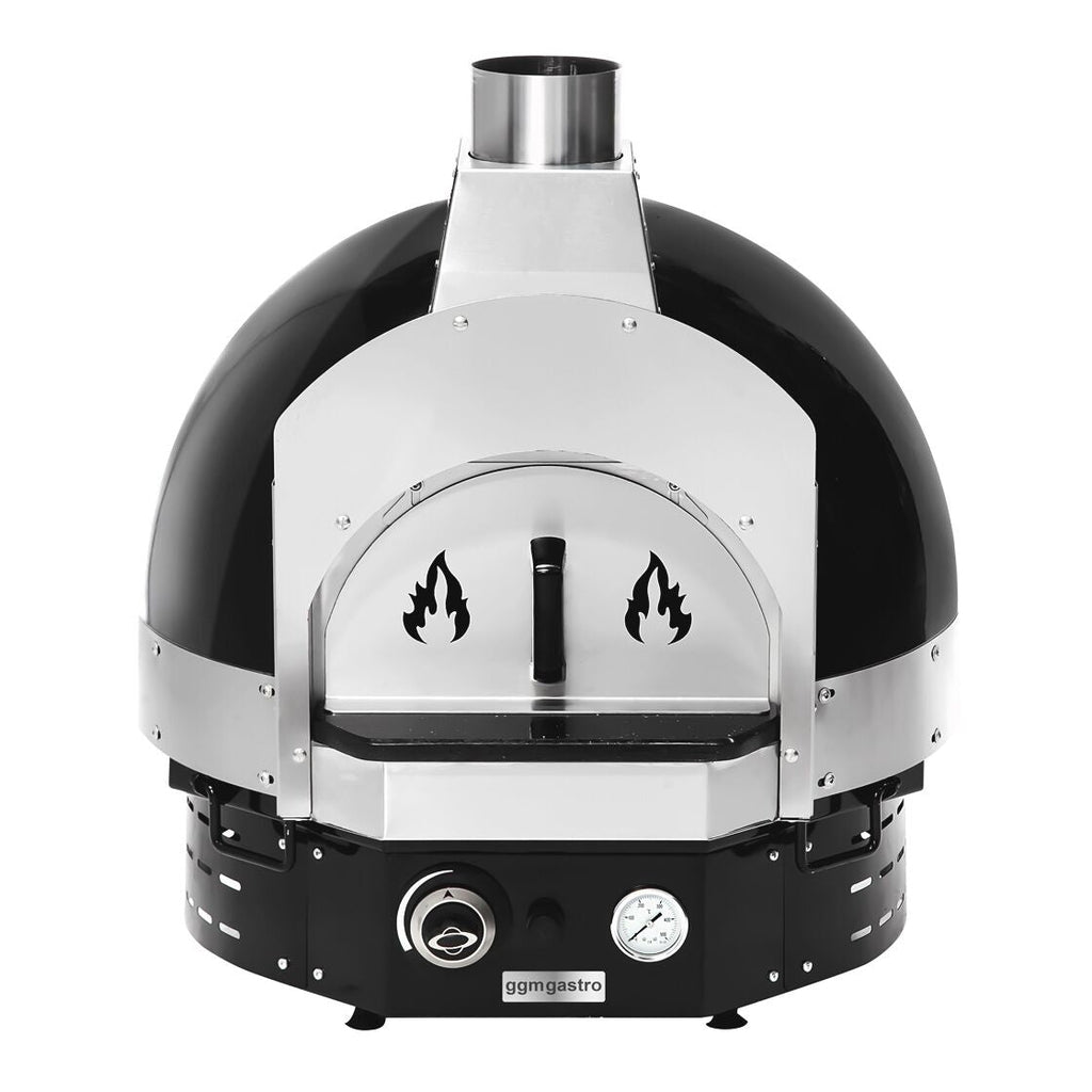 Gas Pizza Oven - Height: 0.77 m - Manual - Lower Stand included - (Black)