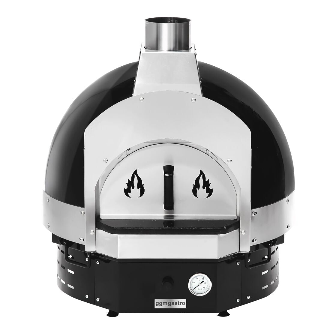 Wood pizza oven - height: 0.83 m - sub -stand included - (black)