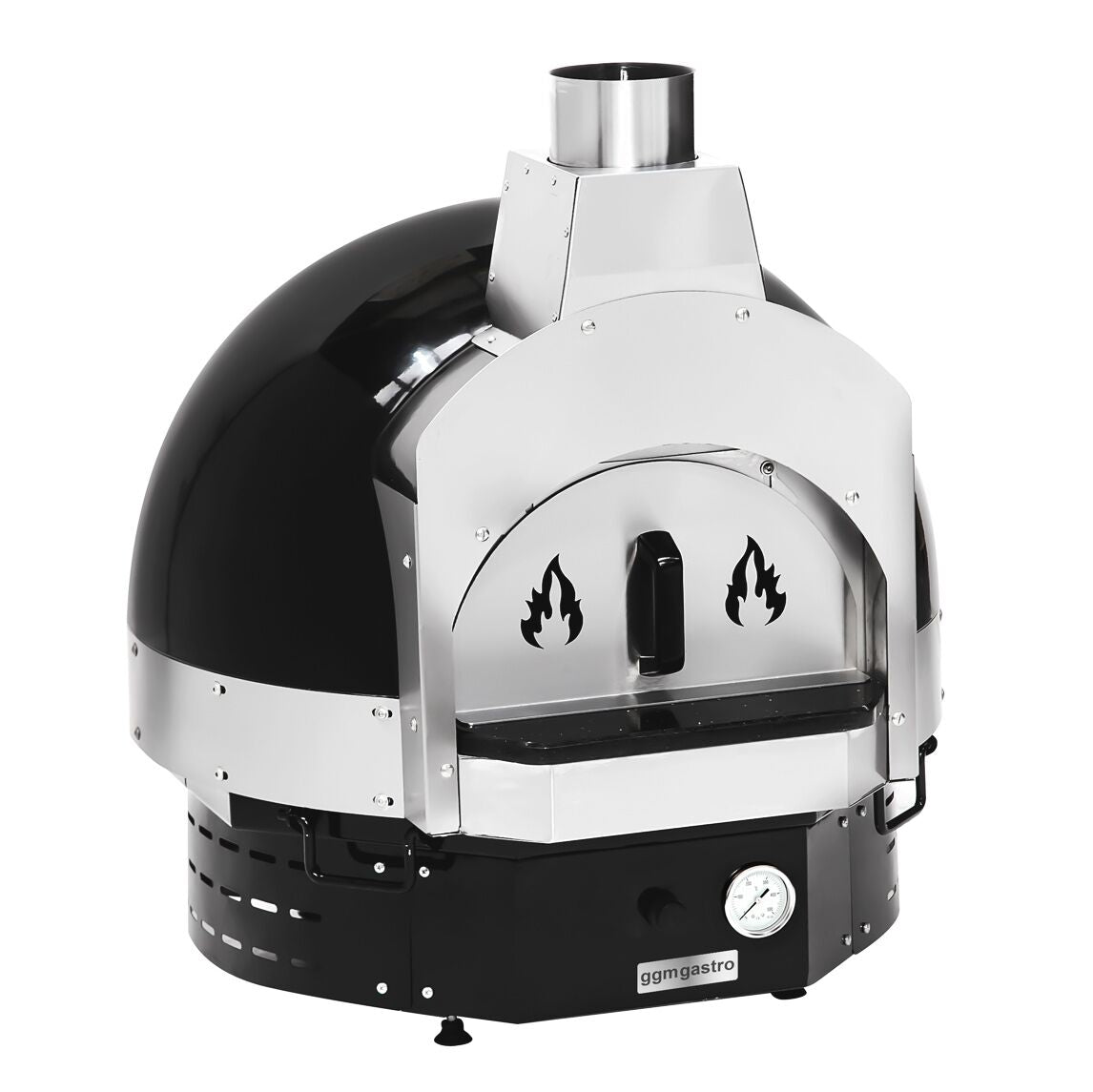 Wood pizza oven - height: 0.83 m - sub -stand included - (black)