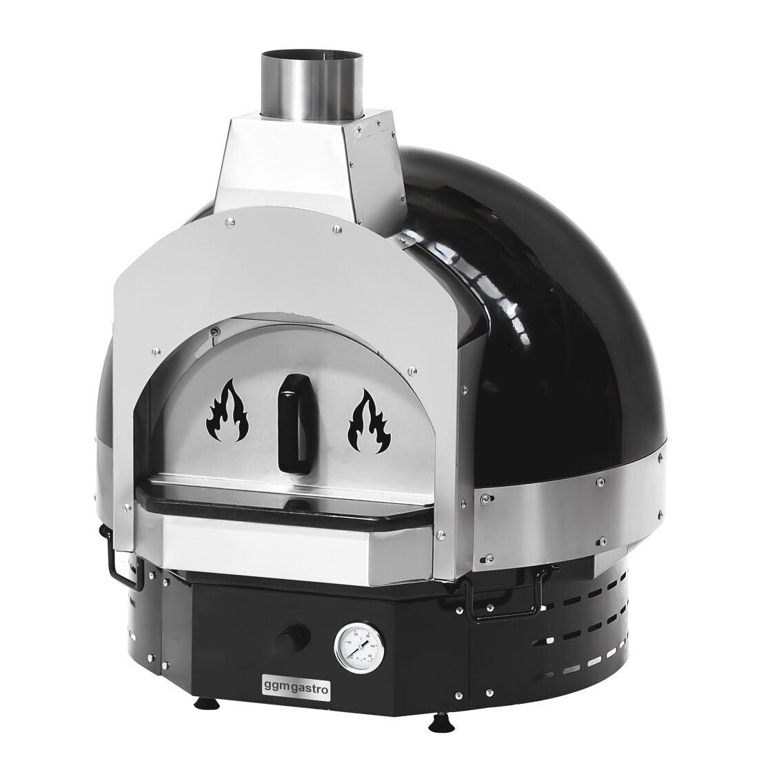 Wood pizza oven - height: 0.83 m - sub -stand included - (black)