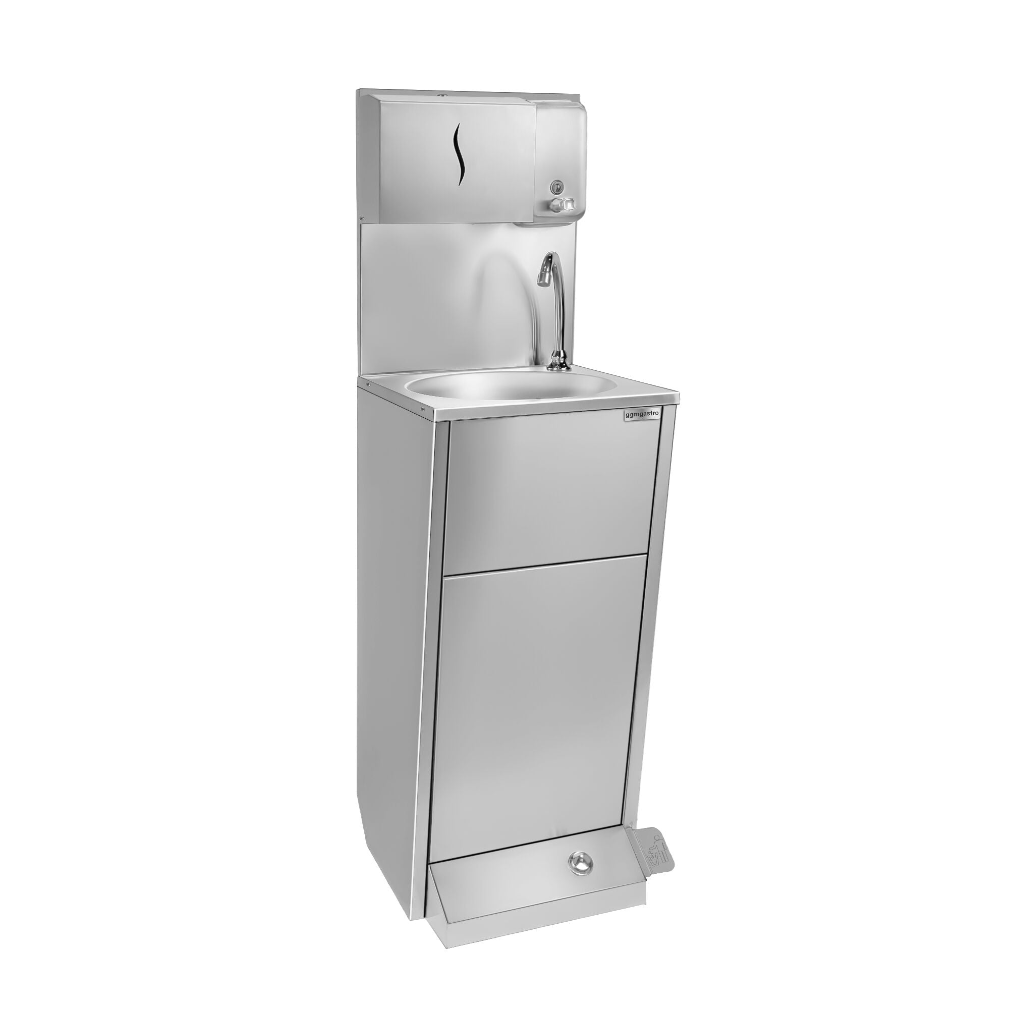 Foot -controlled, napkin and soap Dispenseli Stainless Steel Sink - Washing Station