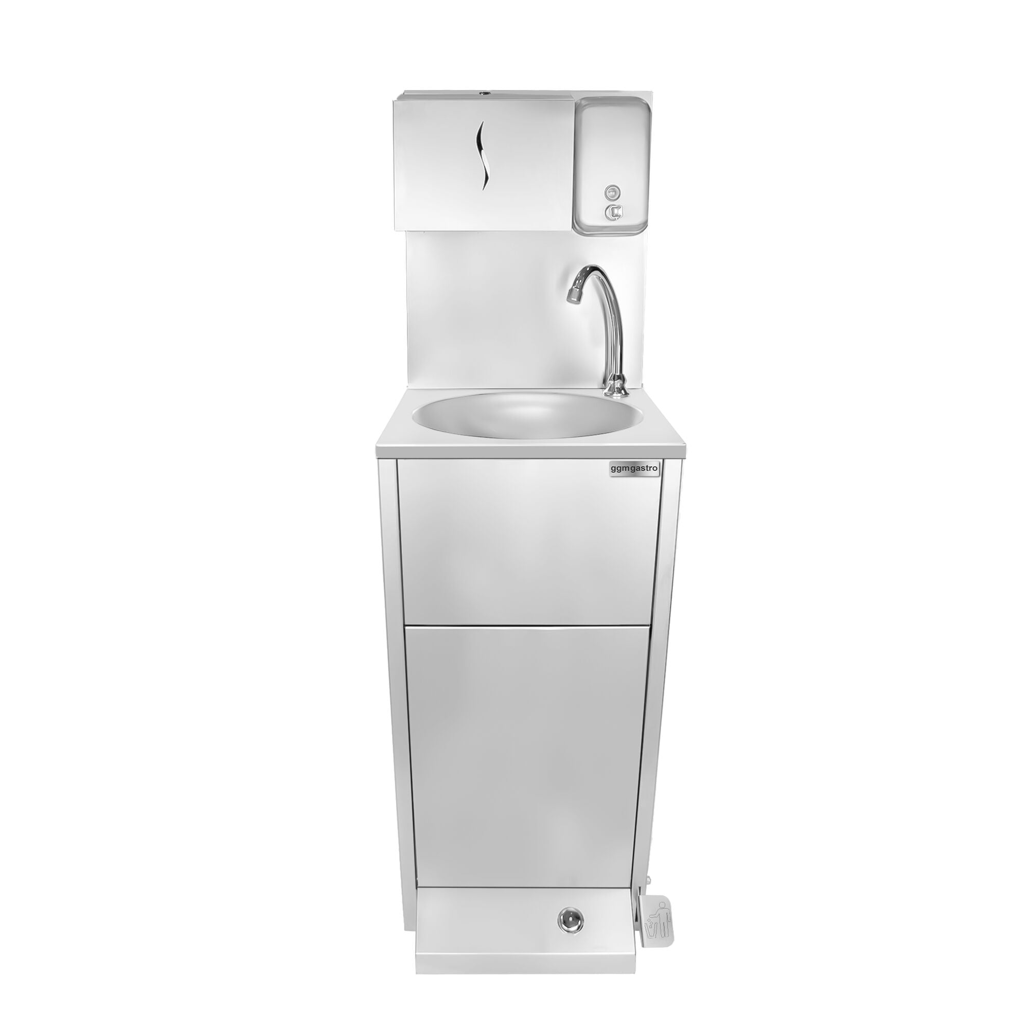 Foot -controlled, napkin and soap Dispenseli Stainless Steel Sink - Washing Station