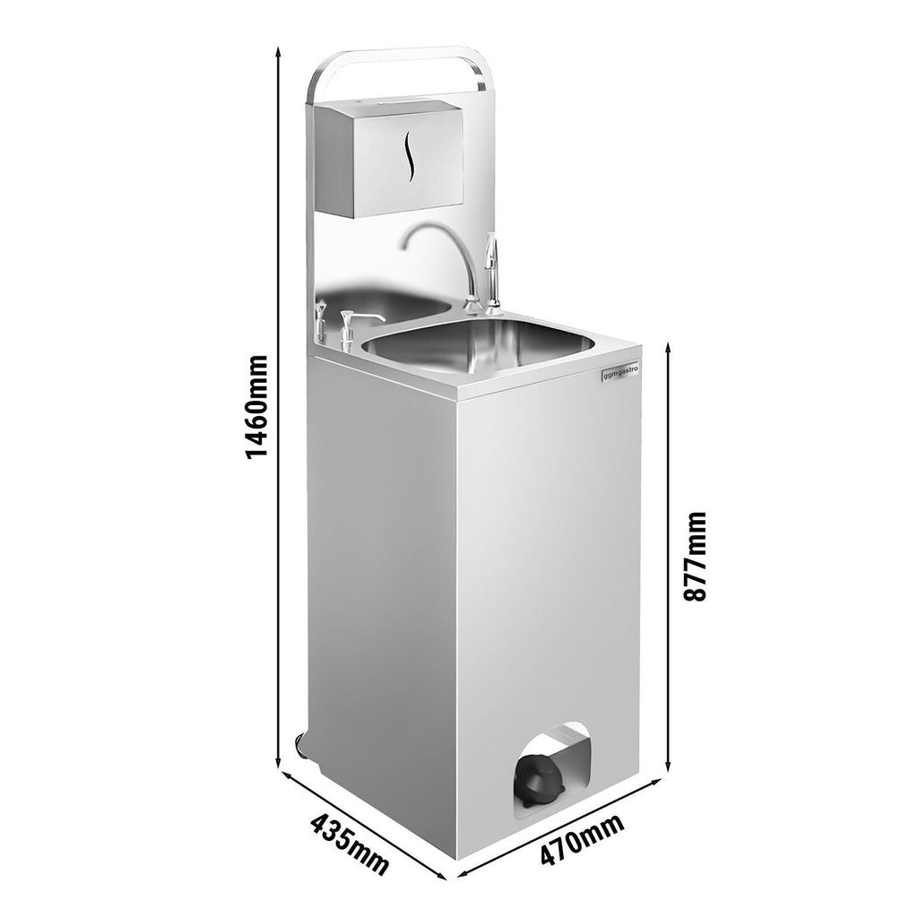 Mobile Sink - 410x350 mm - DEZENFEKTAN & PAIN TWO DISPENSERLİ