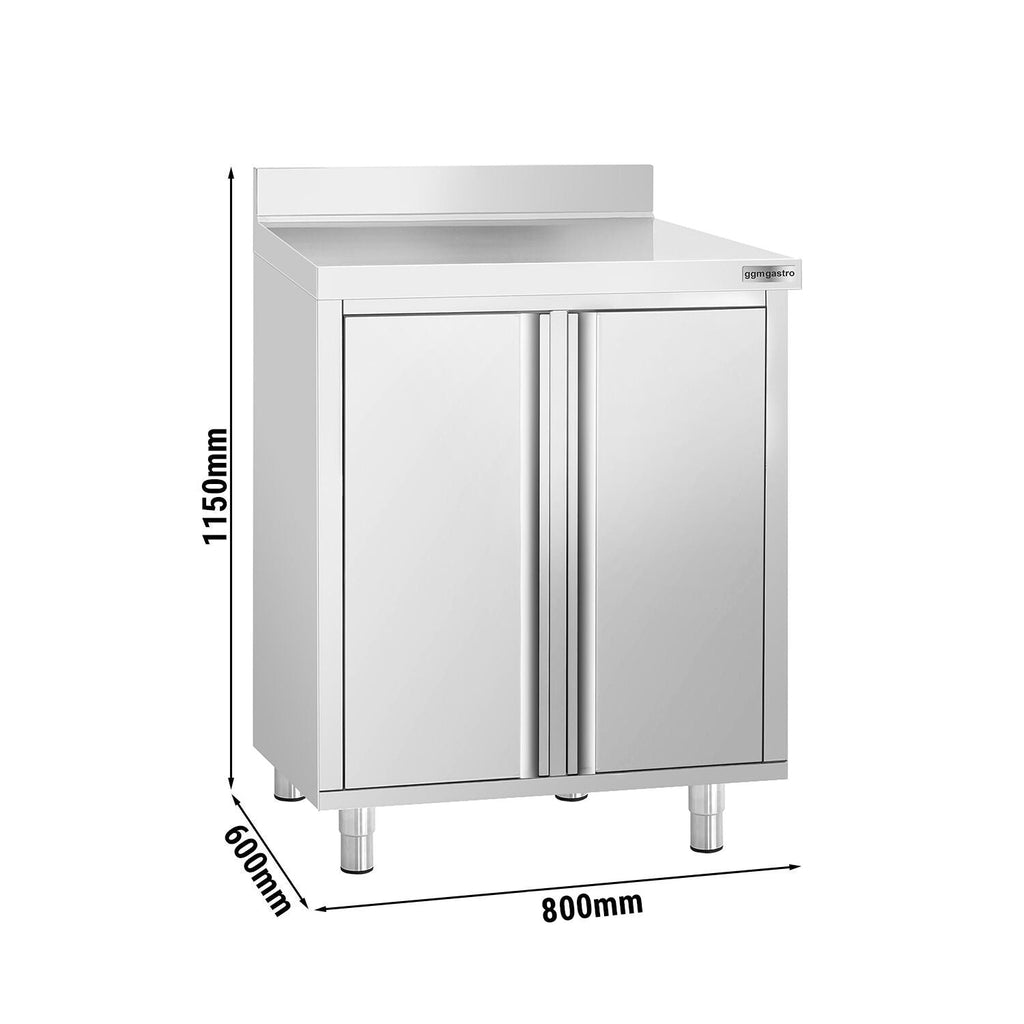 Working bench with cupboard- for the coffee machine- 800x600mm- 2 doors & backs