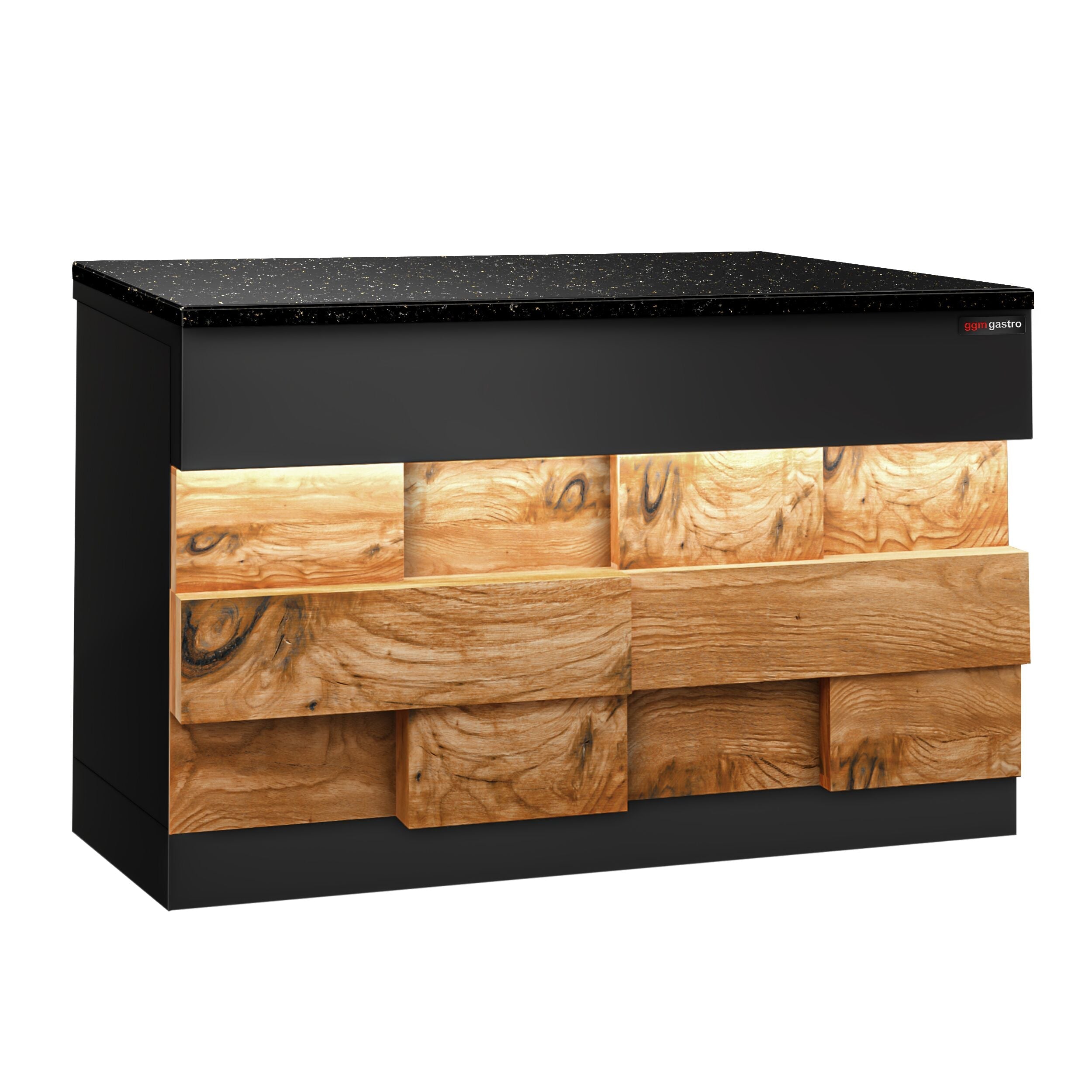 Case Counter Toronto - 1150mm - Wooden Front Panel - Black Granite Working Call