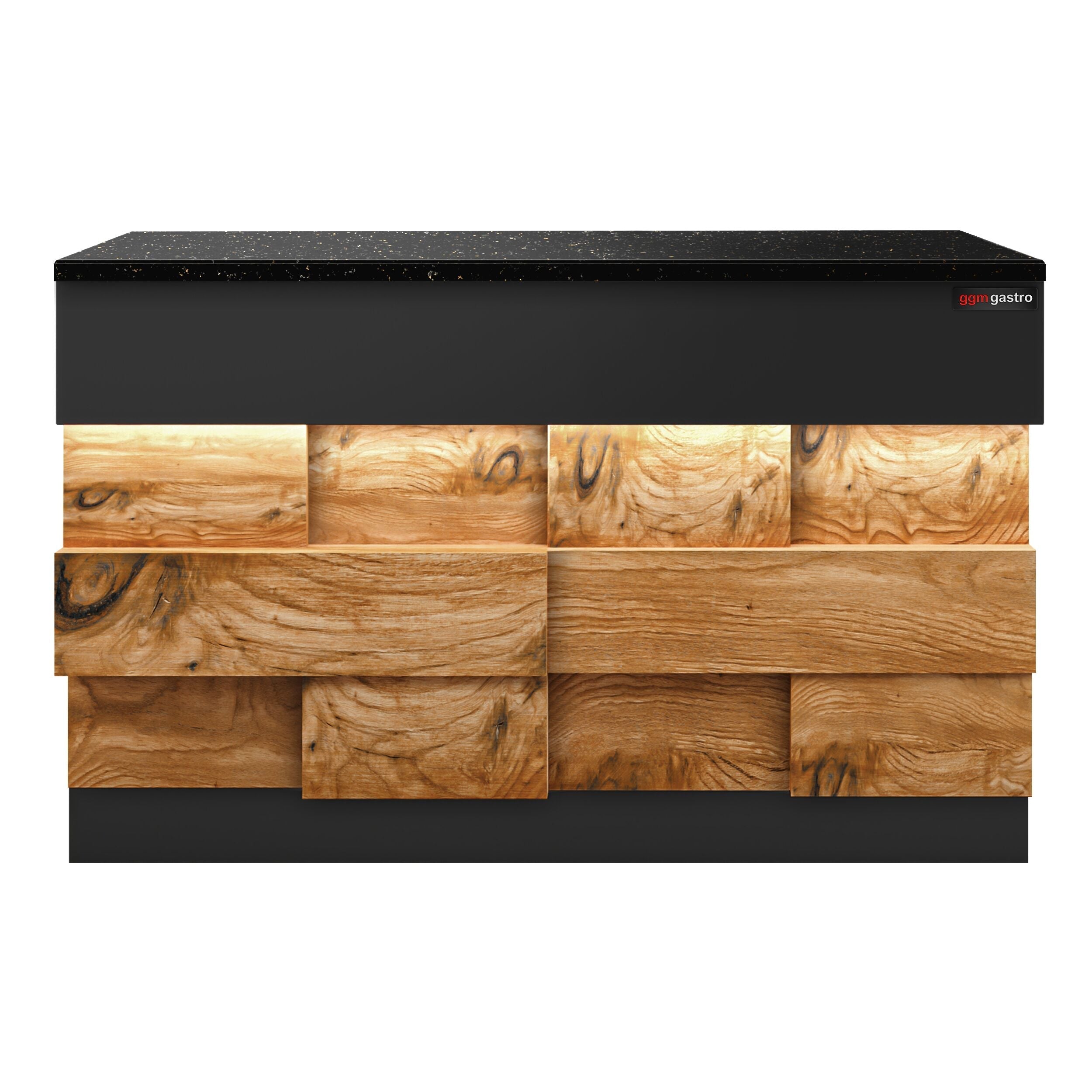 Case Counter Toronto - 1500mm - Wooden Front Panel - Black Granite Working Call