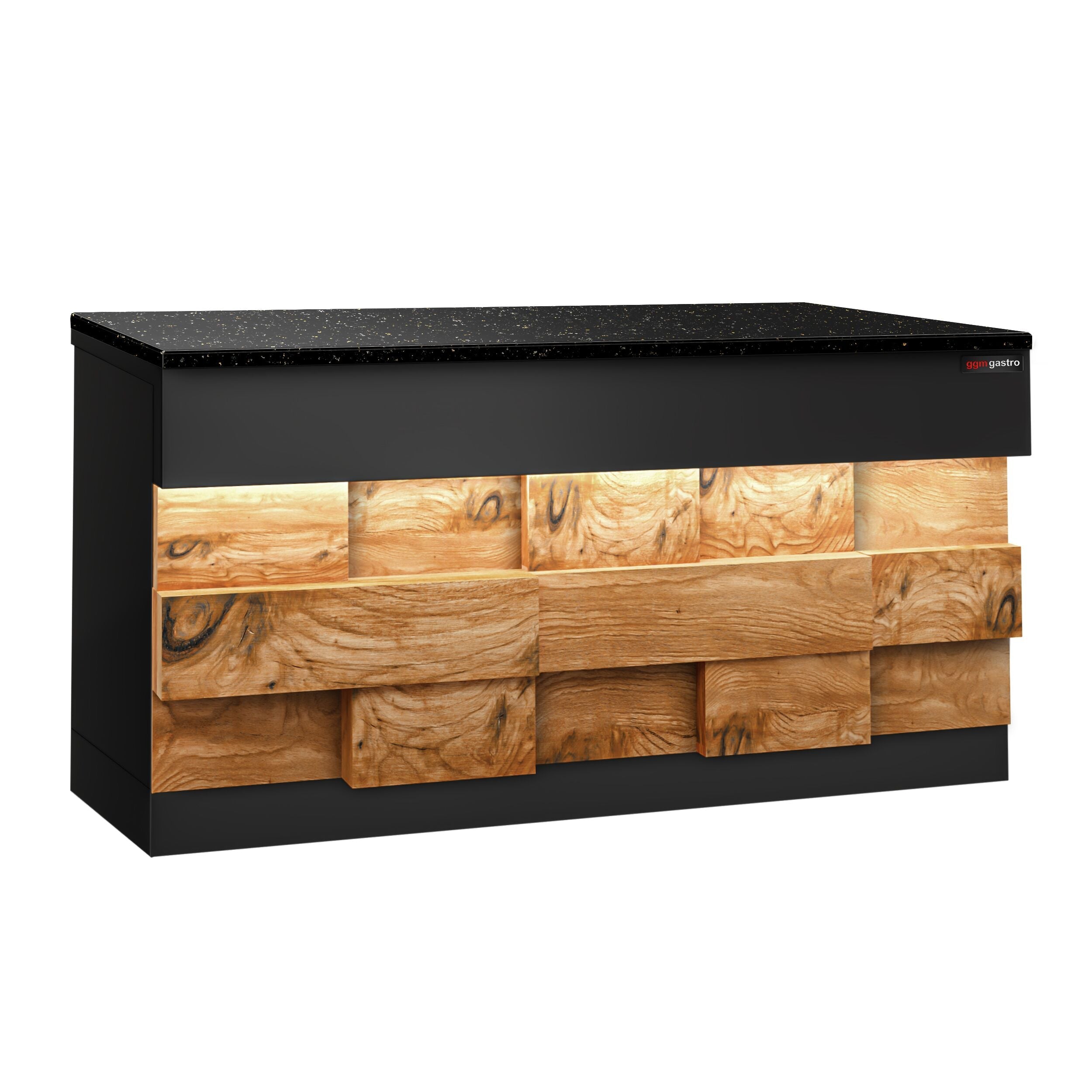 Case Counter Toronto - 1800mm - Wooden Front Panel - Black Granite Working Call