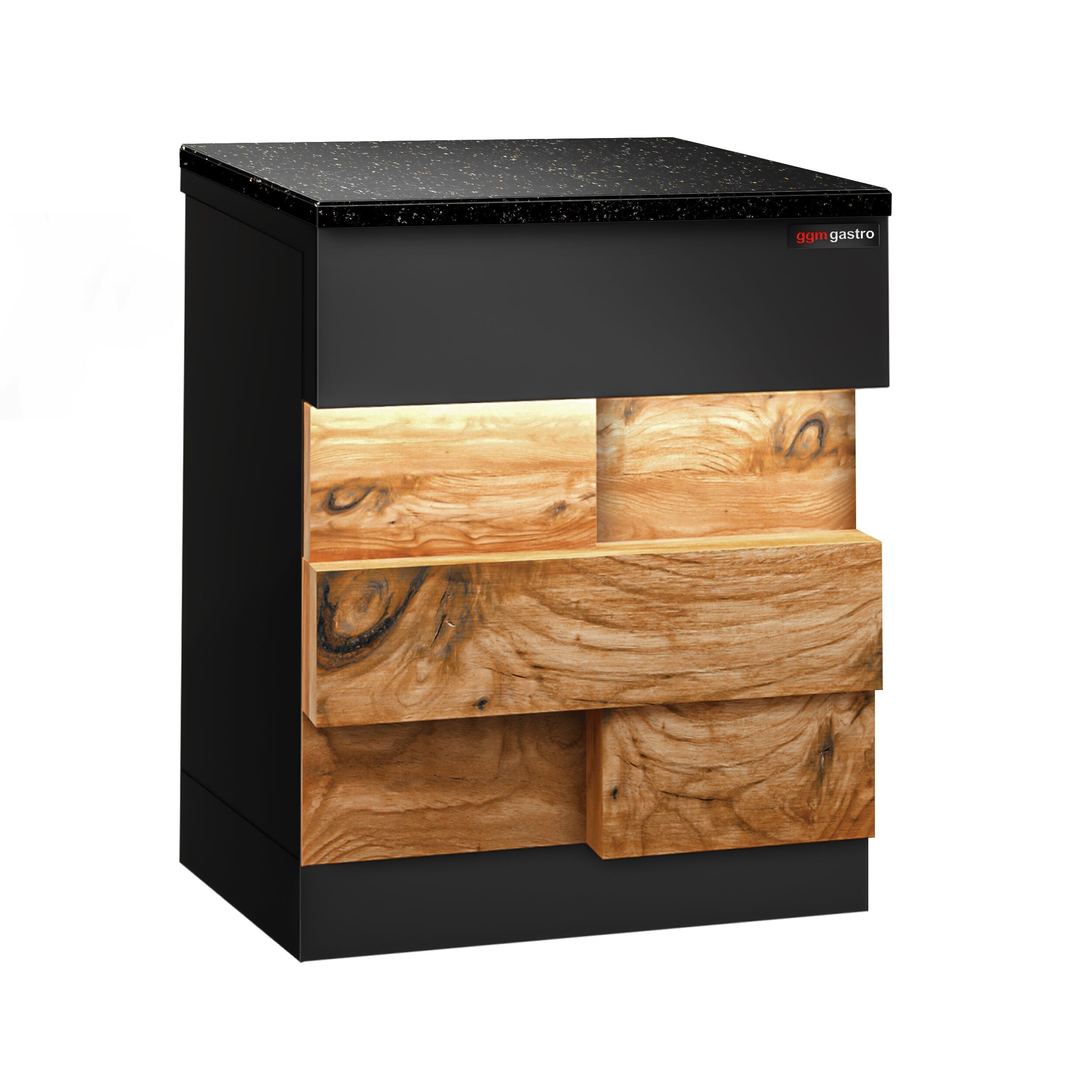 Case Counter Toronto - 600mm - Wooden Front Panel - Black Granite Working Call