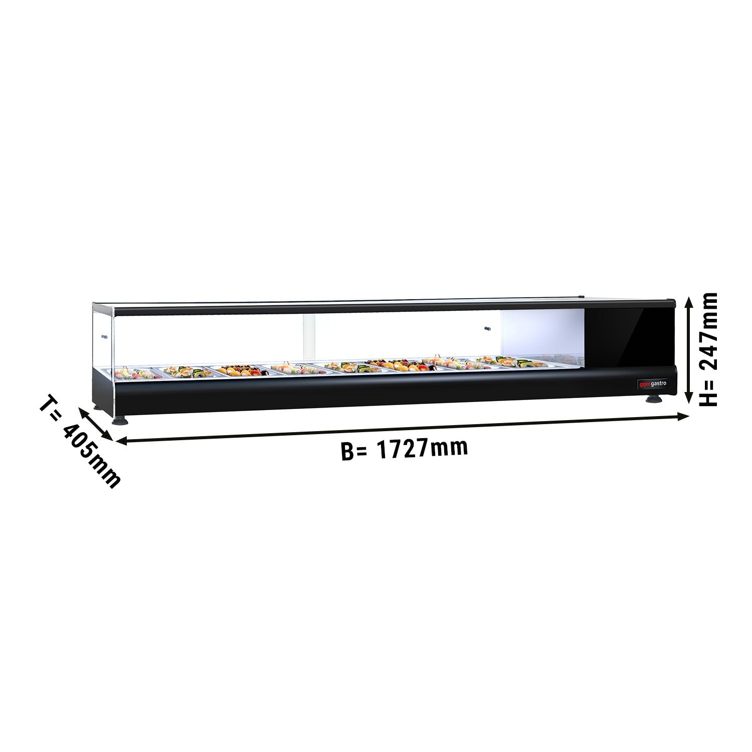 Premium - 1727x405 mm- 8x GN 1/3 - Black