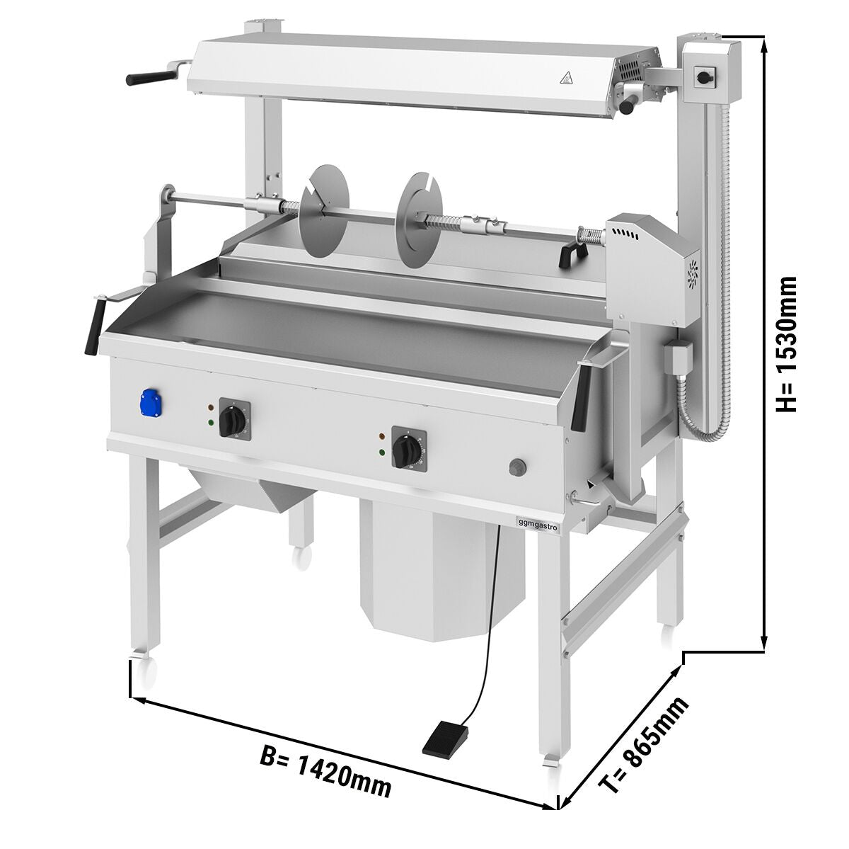 Cağ Kebap Machine - 14 KW - Horizontal - Stand Device