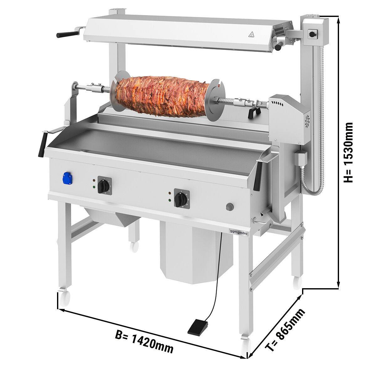 Cağ Kebap Machine - 14 KW - Horizontal - Stand Device