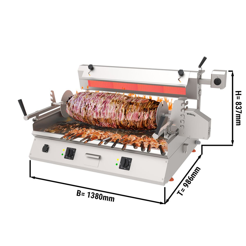 Cağ kebab machine - horizontal - set -top device