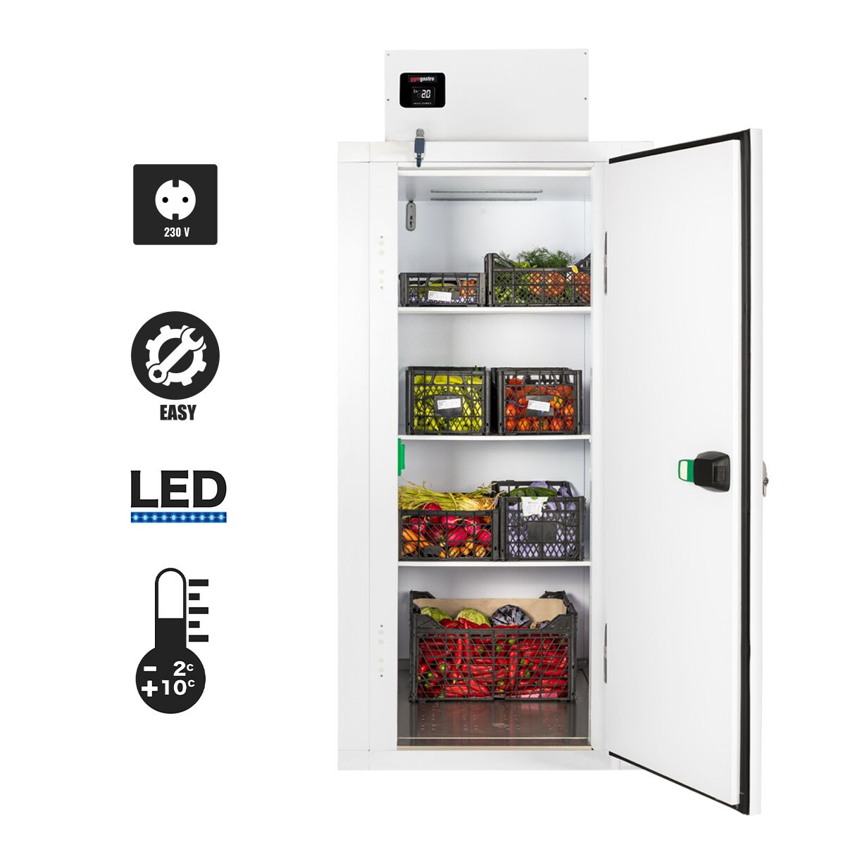 Compact cold room - 1000x1100mm - 1,59m³ - 3 shelves