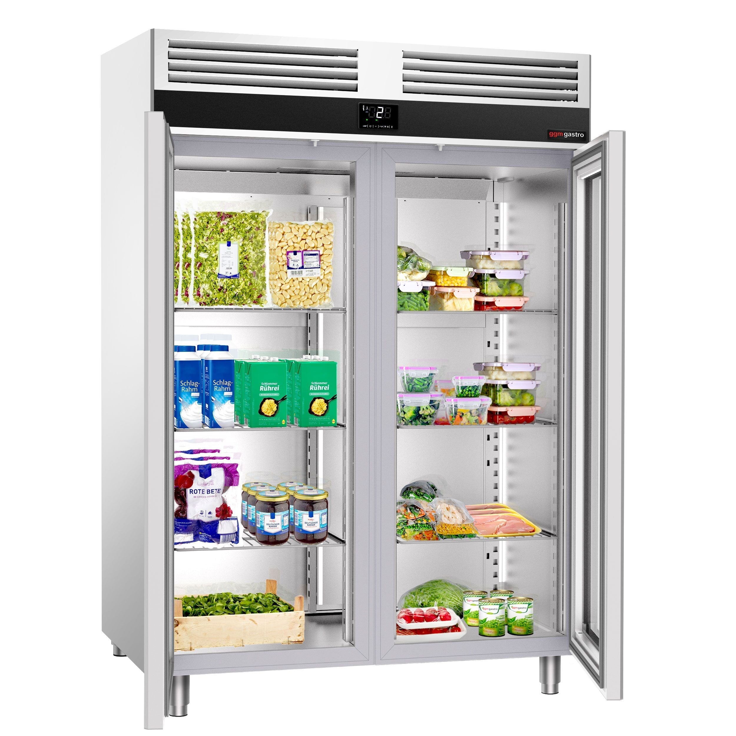 Refrigerator Premium - GN 2/1 - 1400 liters - 2 glass doors