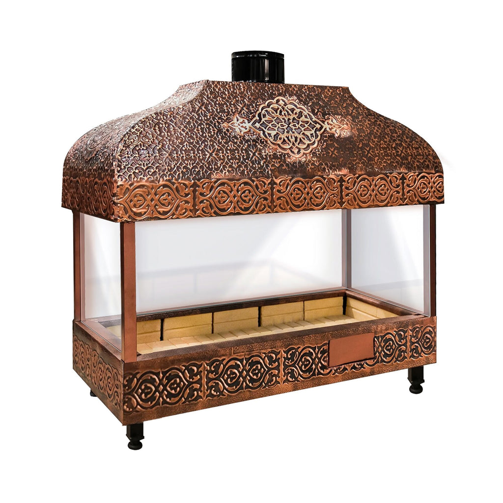 Wood Coal Copper Grill -1000mm - Glass
