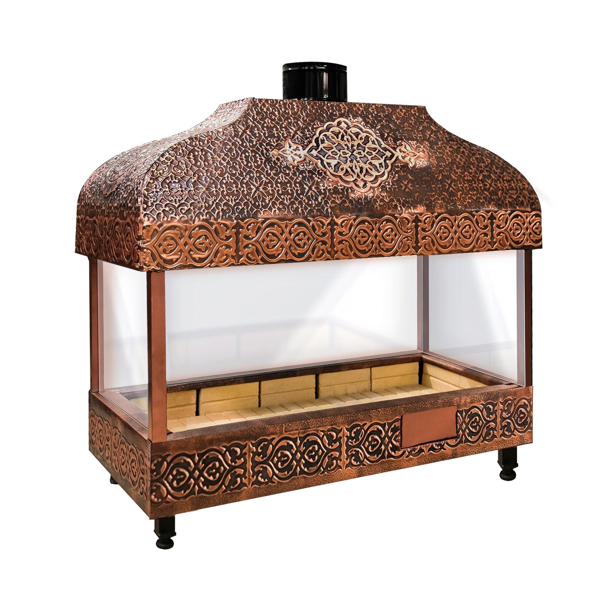 Wood Coal Copper Grill -1000mm - Glass