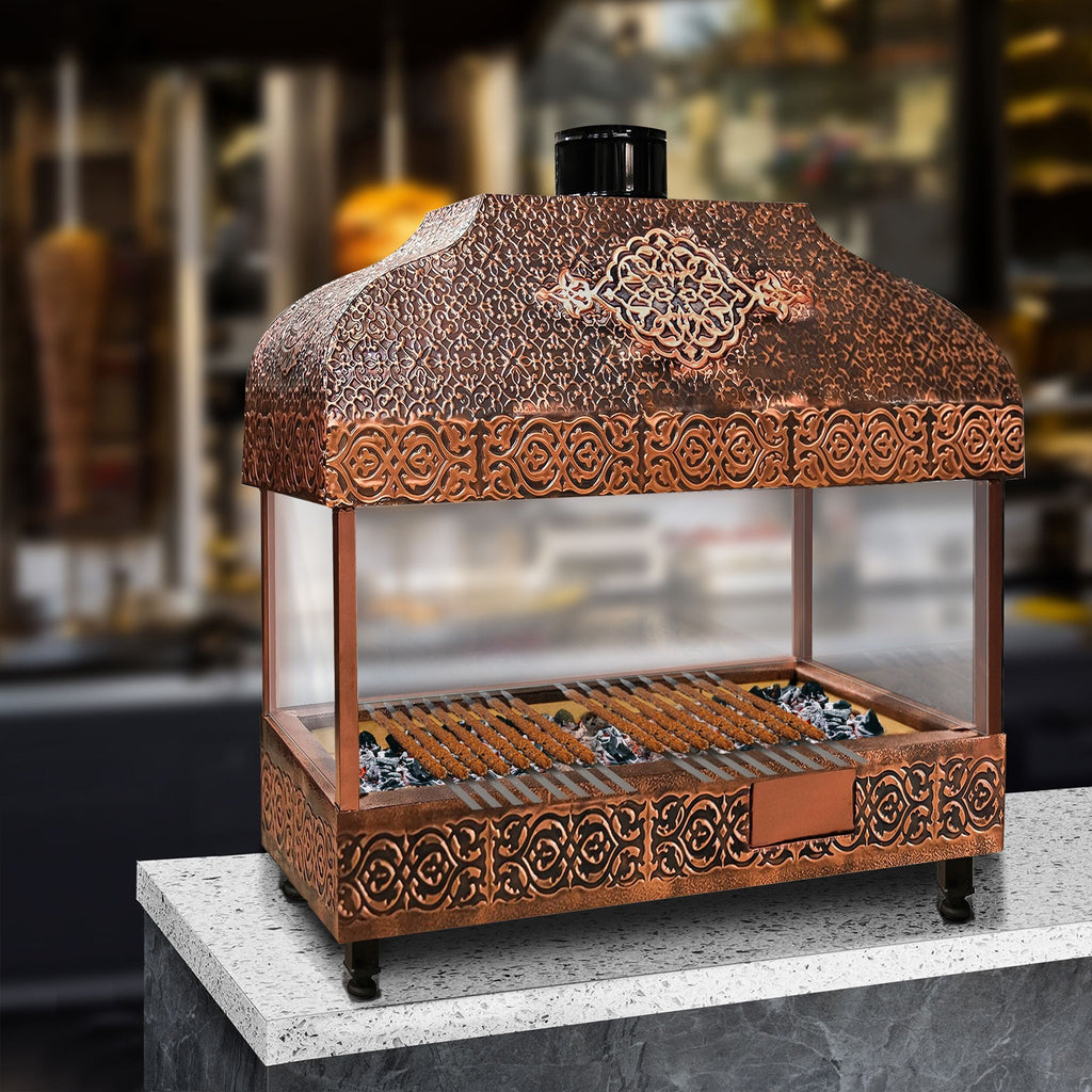 Wood Coal Copper Grill -1000mm - Glass