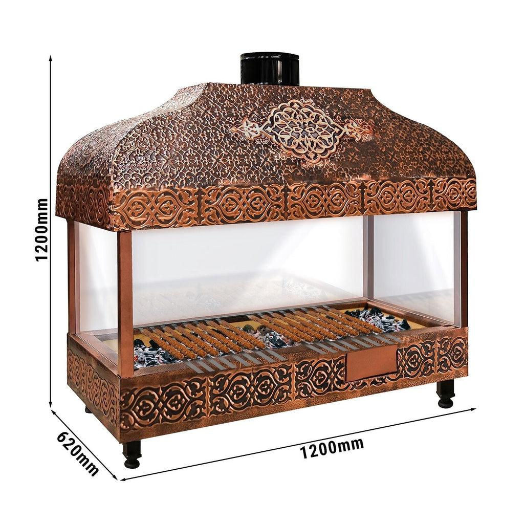 Wood Coal Copper Grill - 1200mm - Glass