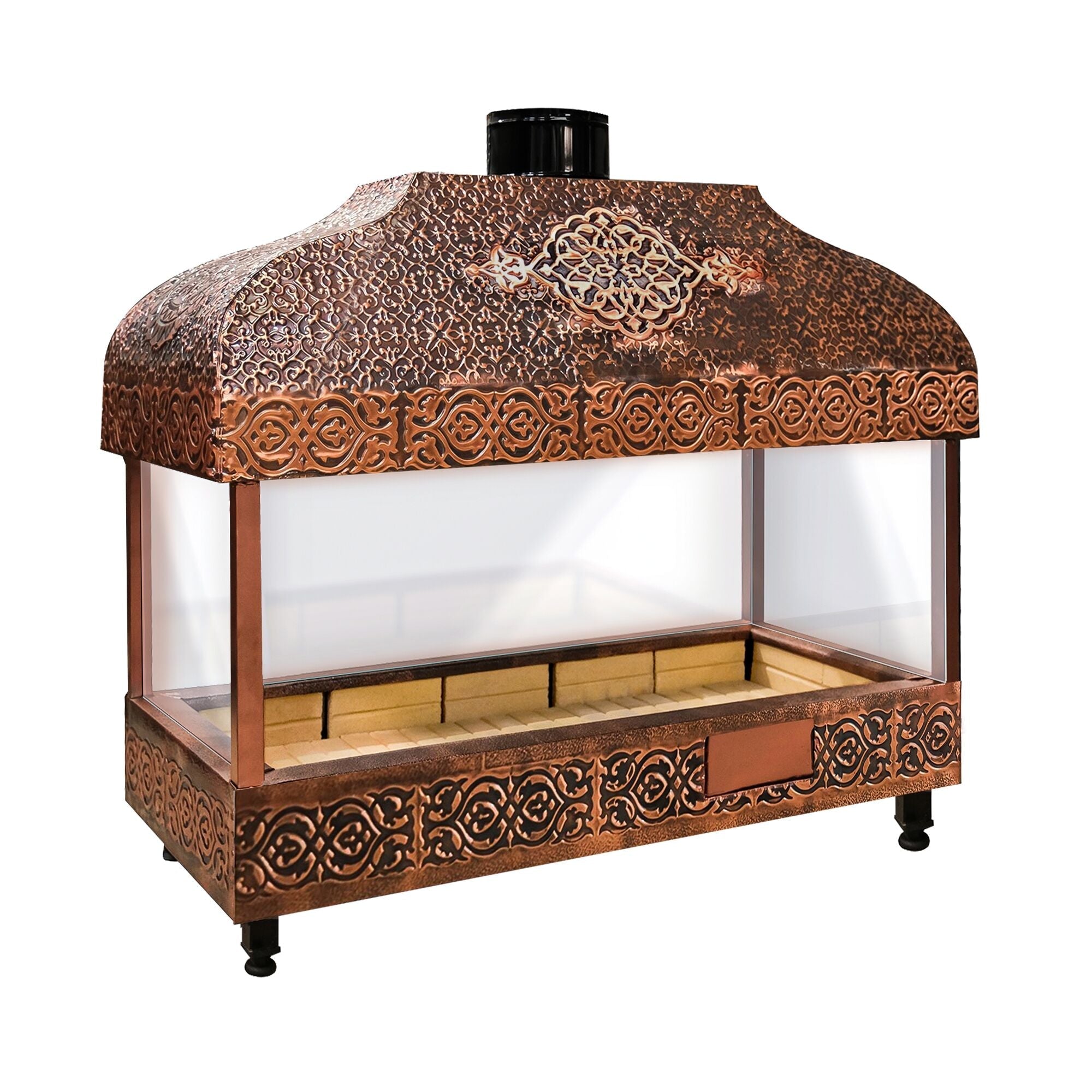 Wood Coal Copper Grill - 1200mm - Glass