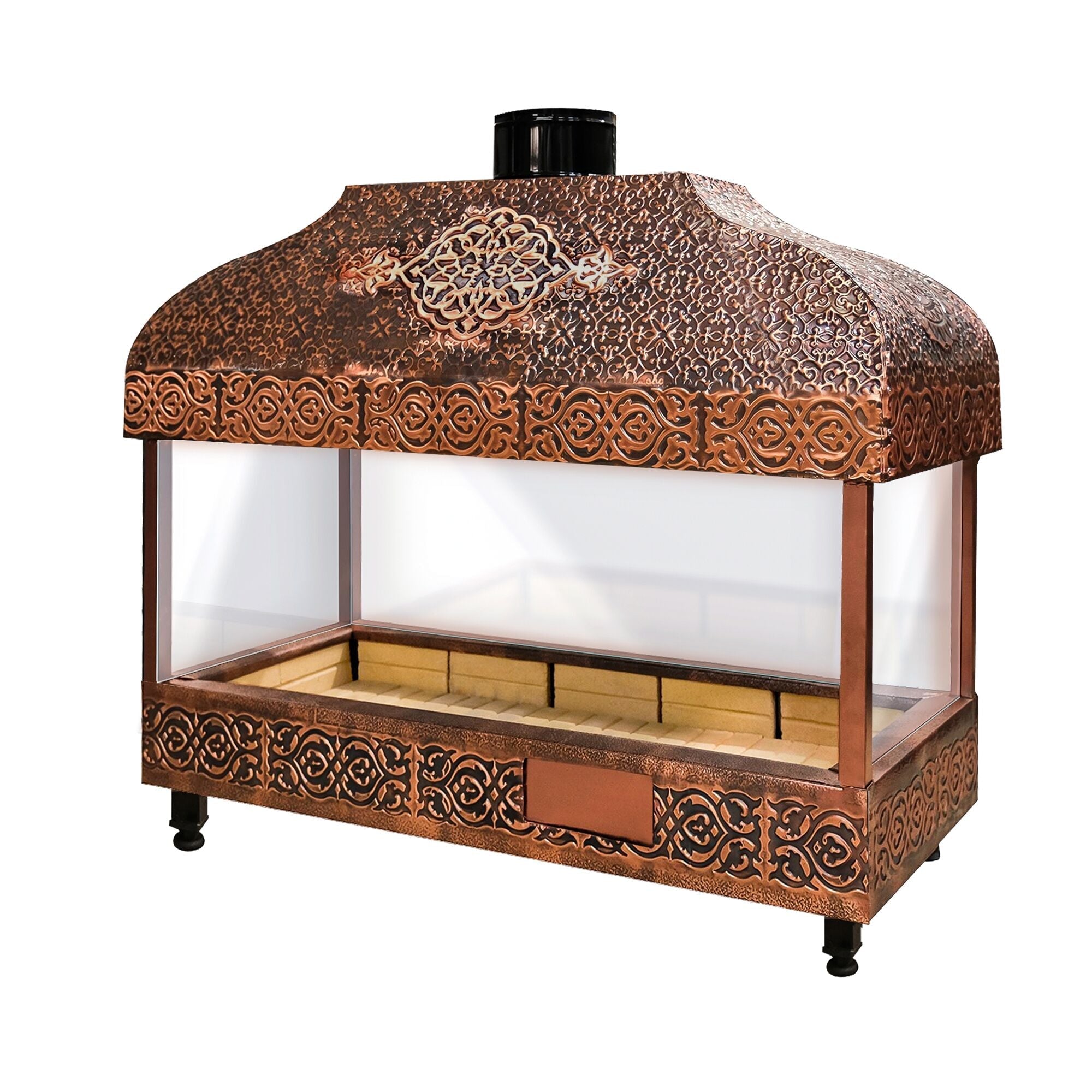 Wood Coal Copper Grill - 1200mm - Glass