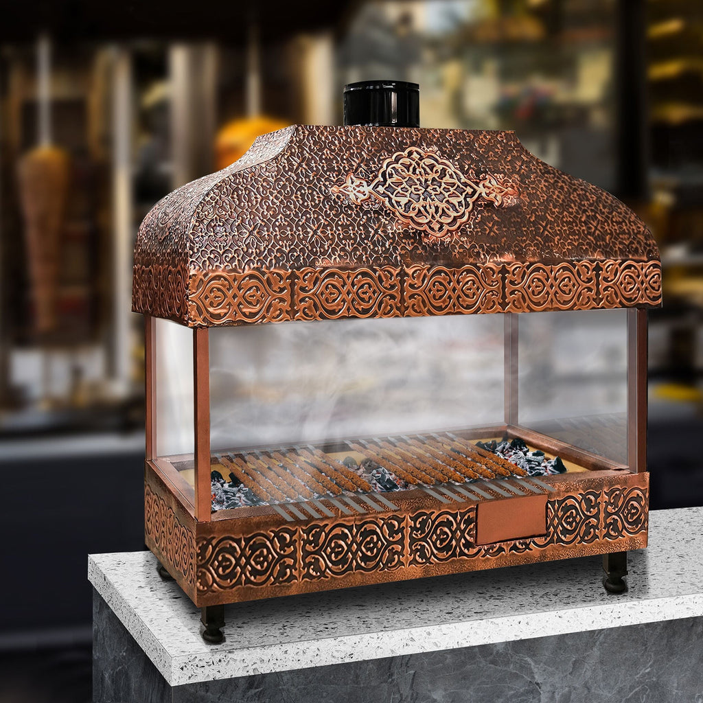Wood Coal Copper Grill - 1200mm - Glass
