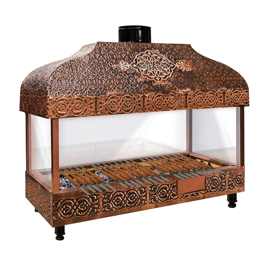 Wood Coal Copper Grill - 1500mm - Glass