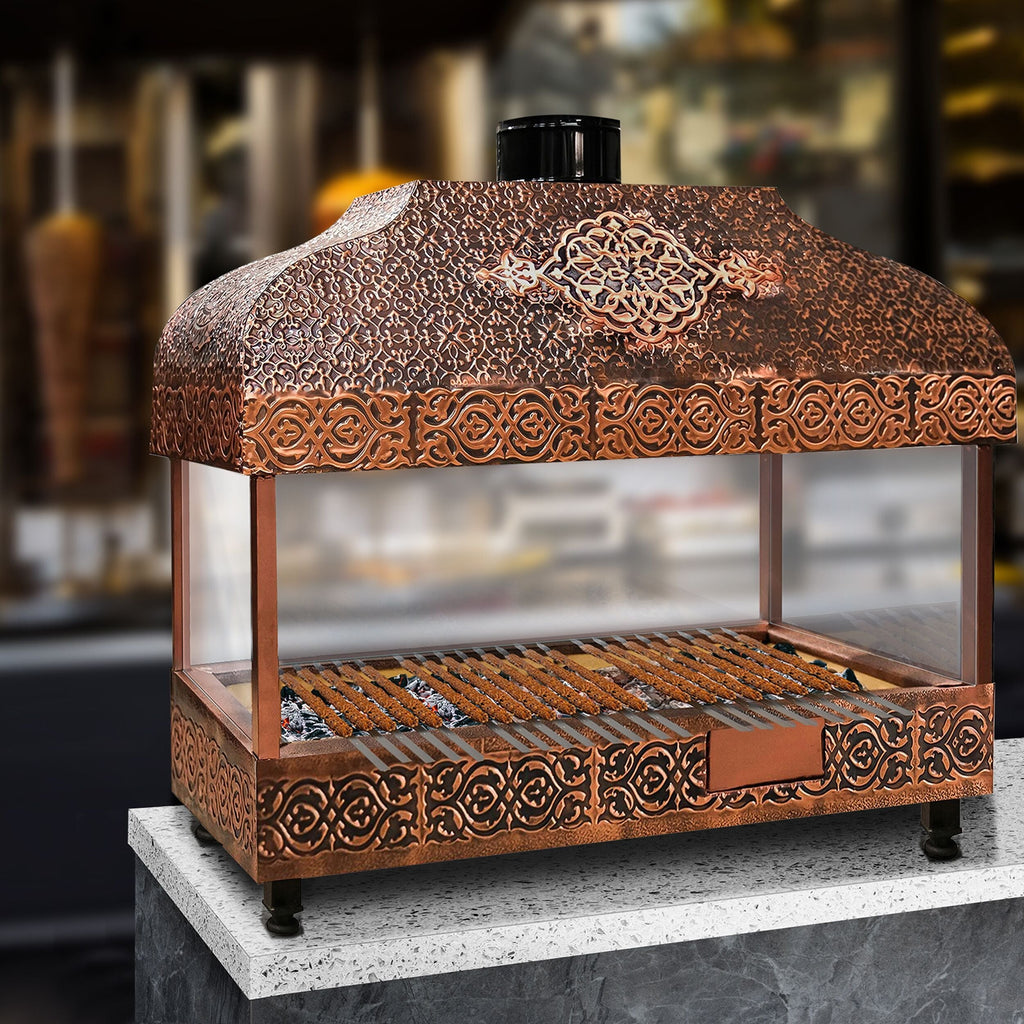 Wood Coal Copper Grill - 1500mm - Glass