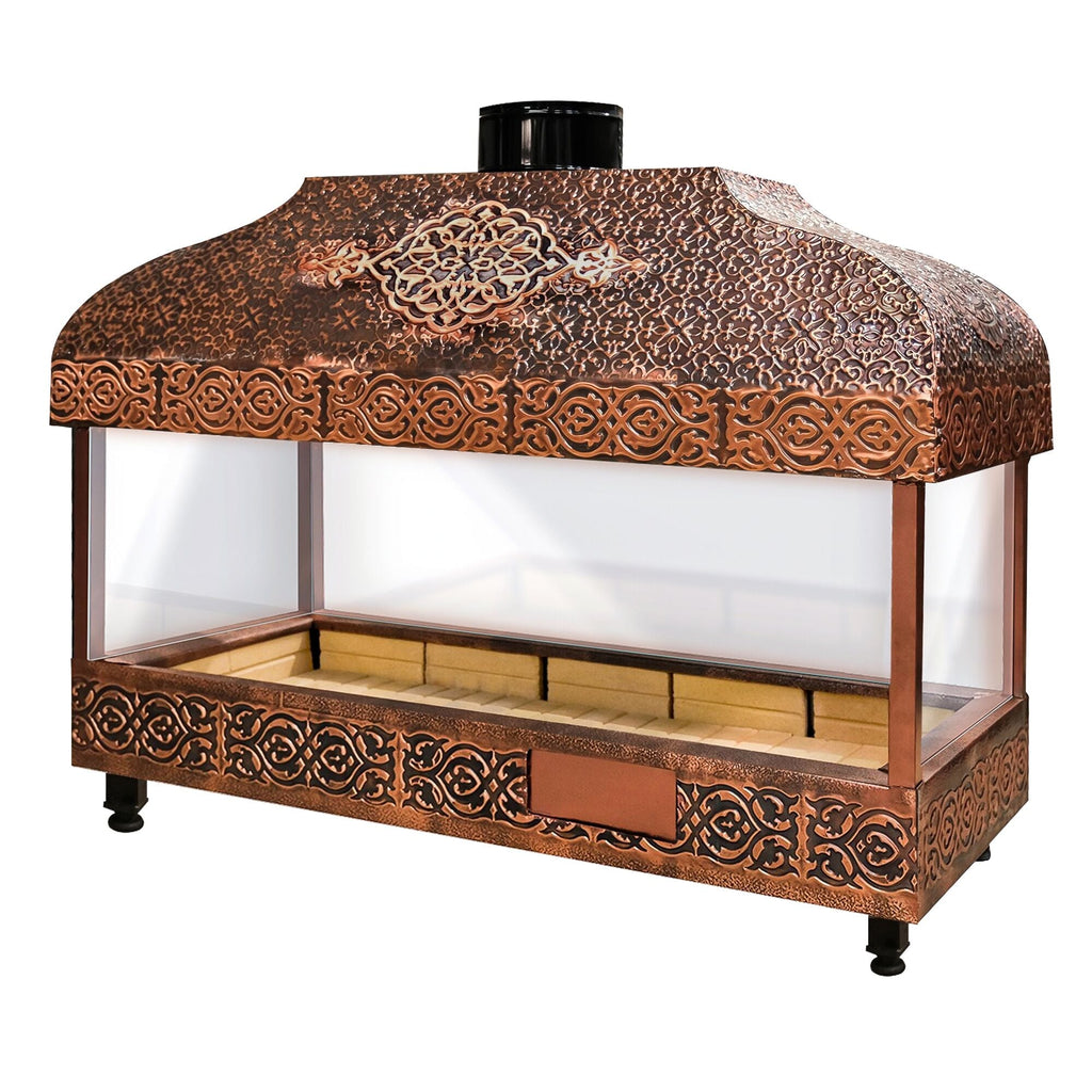 Wood Coal Copper Grill - 2000mm - Glass