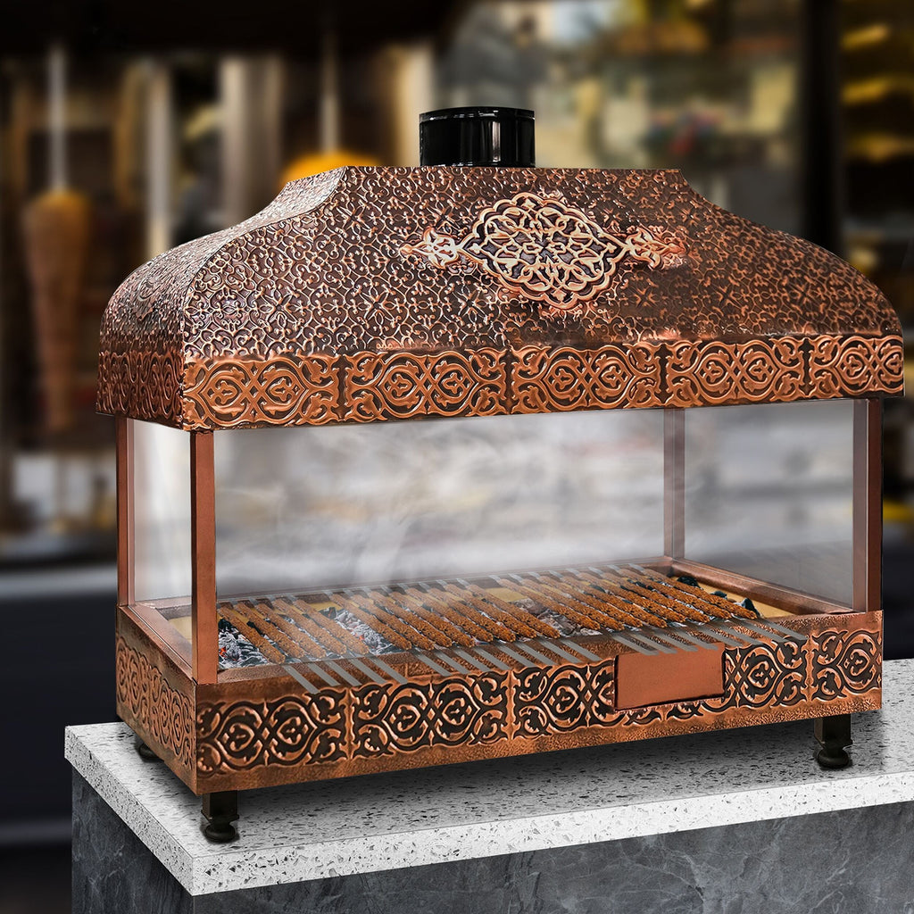 Wood Coal Copper Grill - 2000mm - Glass