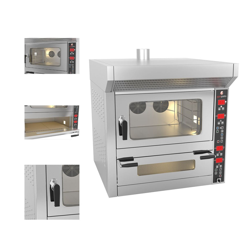 Combi Oven - Digital - Convection Furnace - 4x EN 60x40 & Pizza Oven - 7x Ø 25cm
