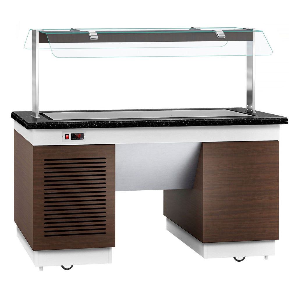 Cold Open Buffet counter dublin - 1600mm - cooler PLET & wheel