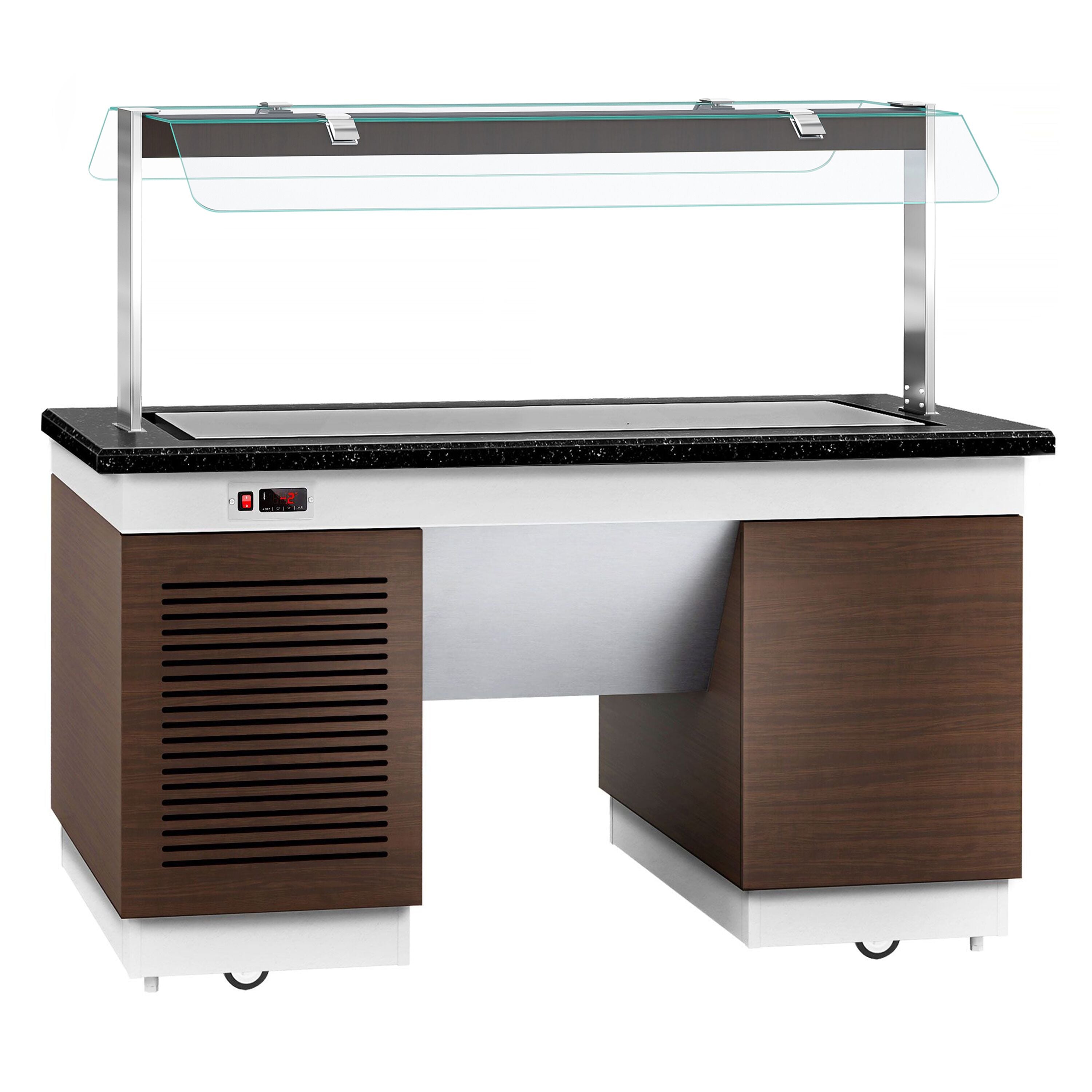 Cold Open Buffet counter dublin - 1600mm - cooler PLET & wheel