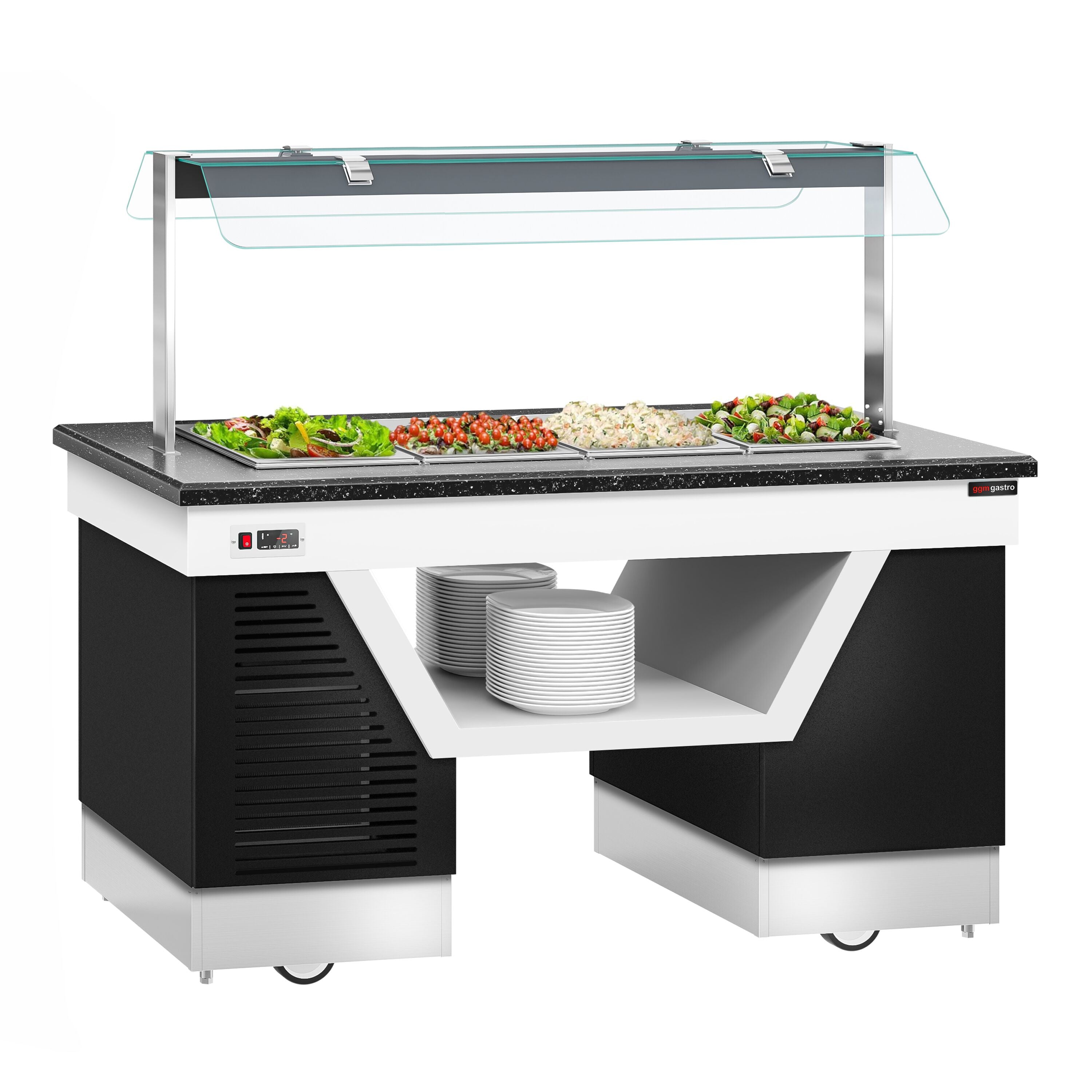 Cold Open Buffet Call Belfast - 1600mm - With Cold Pool & Wheel - for 4x GN 1/1