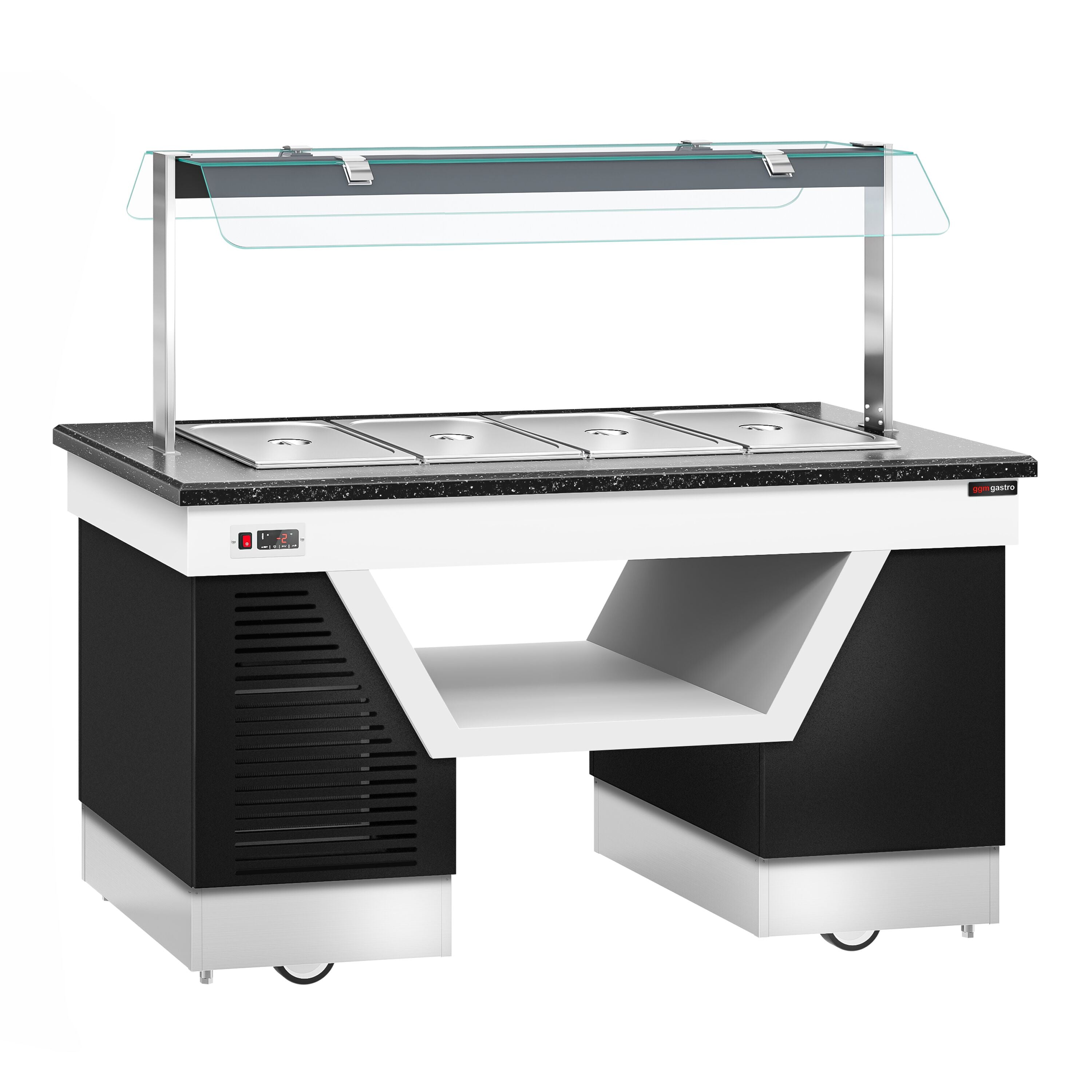 Cold Open Buffet Call Belfast - 1600mm - With Cold Pool & Wheel - for 4x GN 1/1