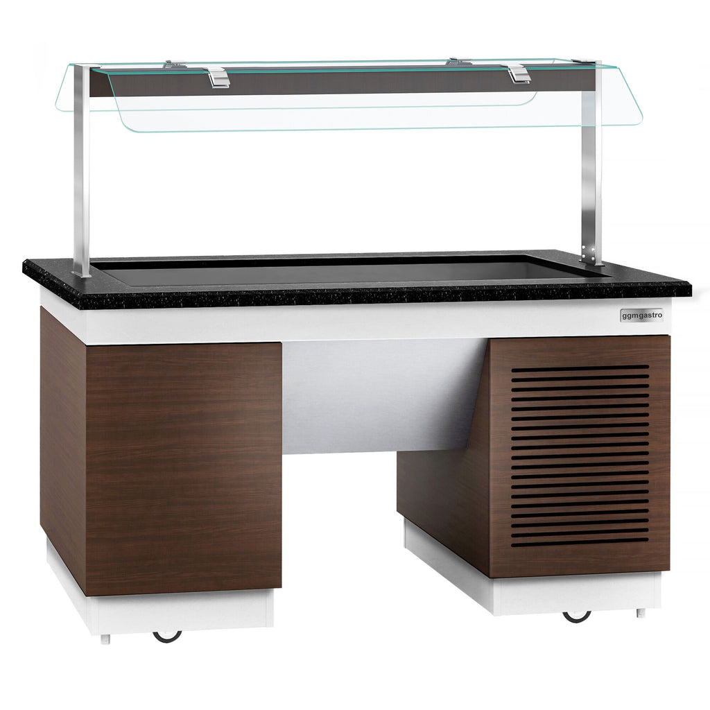 Cold Open Buffet counter dublin - 1600mm- cold bathtub & wheel - 4x GN for 1/1