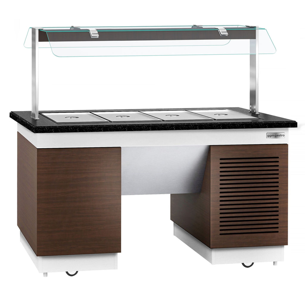 Cold Open Buffet counter dublin - 1600mm- cold bathtub & wheel - 4x GN for 1/1