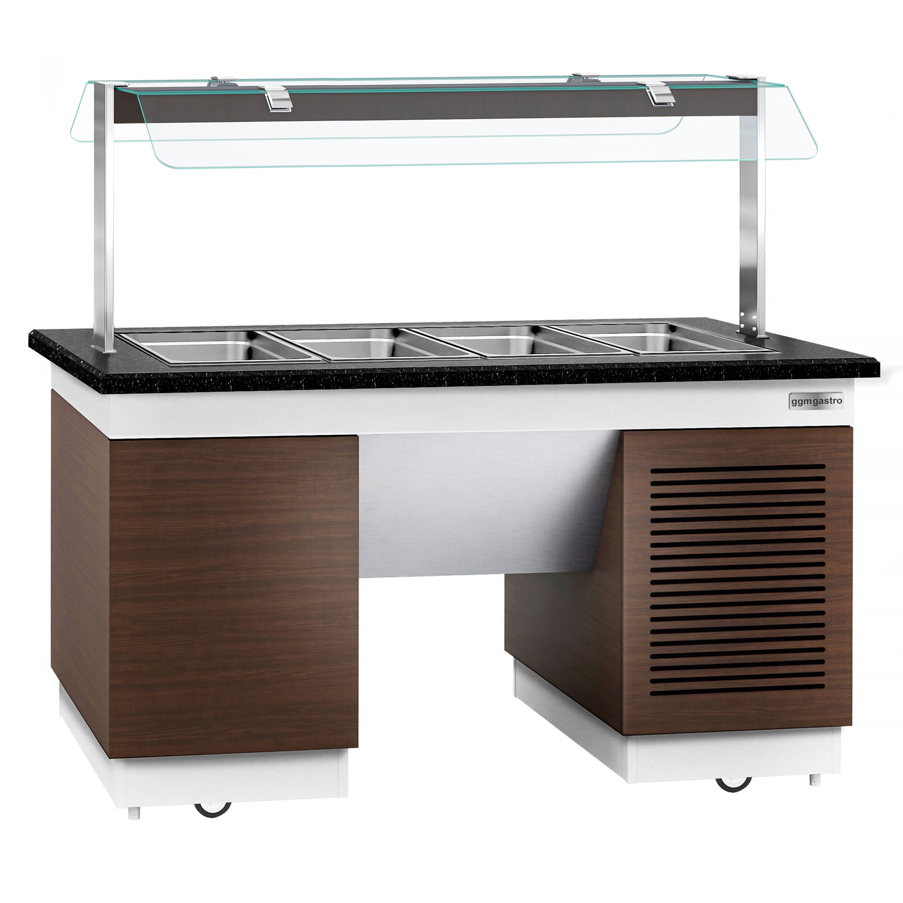 Cold Open Buffet counter dublin - 1600mm- cold bathtub & wheel - 4x GN for 1/1