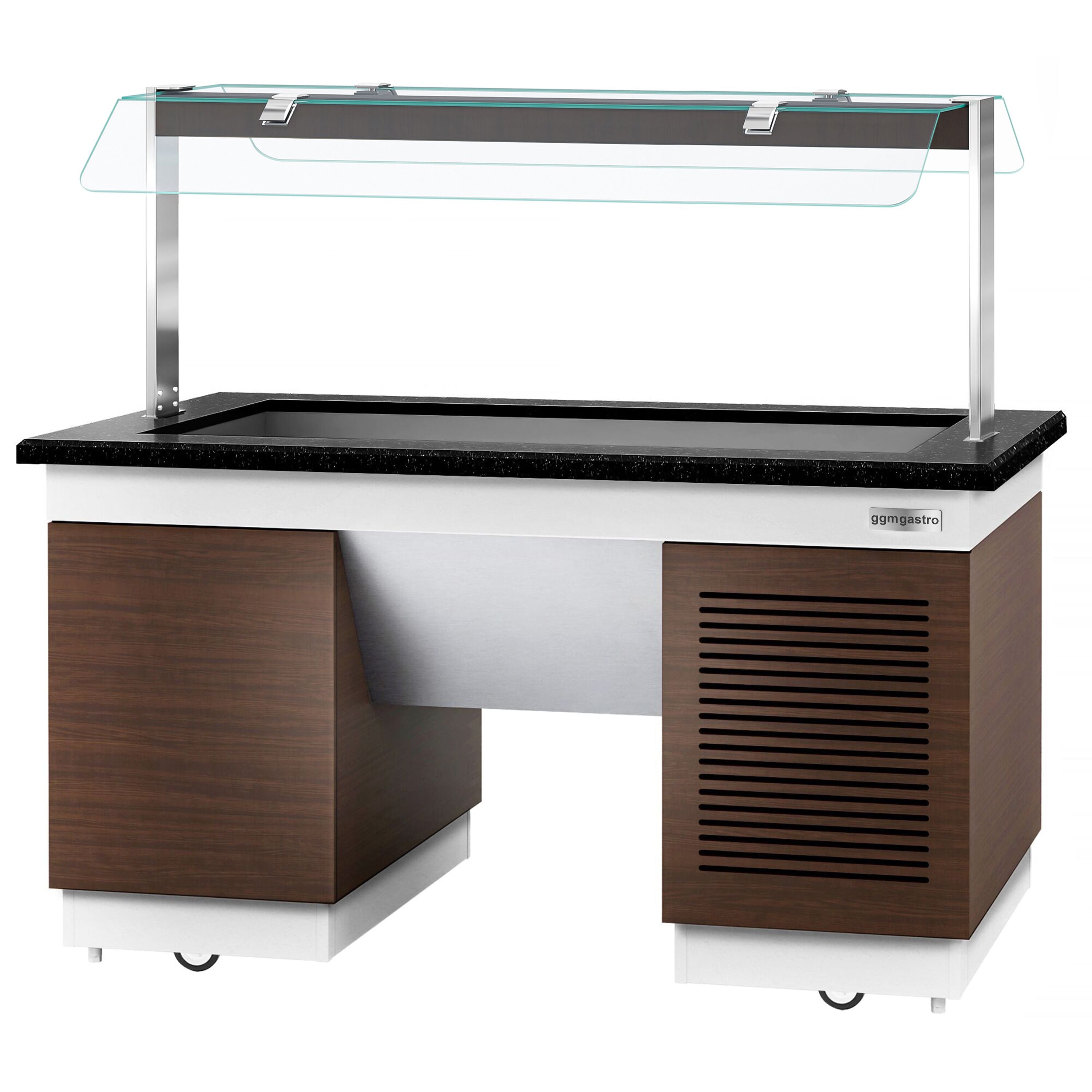 Cold Open Buffet counter dublin - 1600mm- cold bathtub & wheel - 4x GN for 1/1