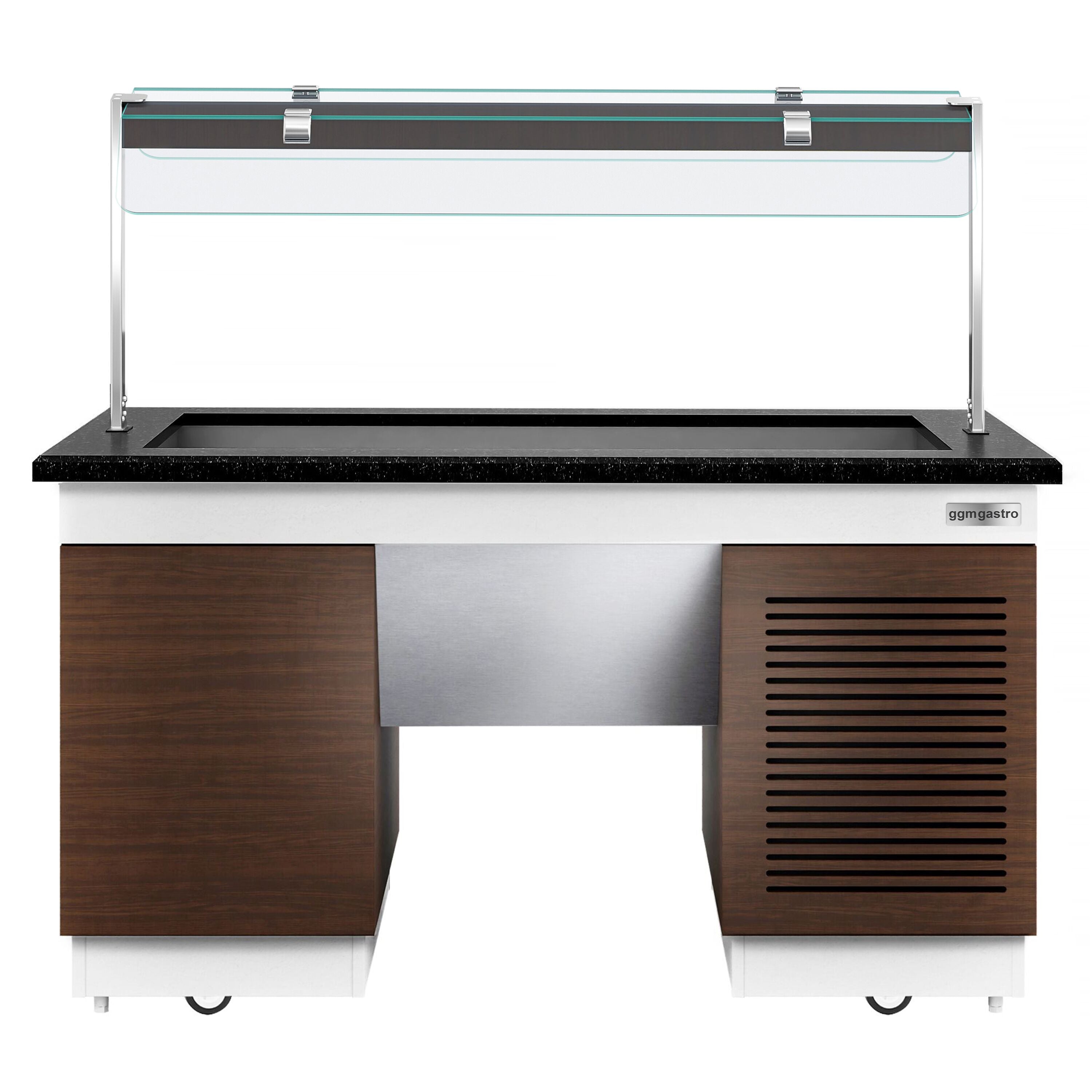 Cold Open Buffet counter dublin - 1600mm- cold bathtub & wheel - 4x GN for 1/1