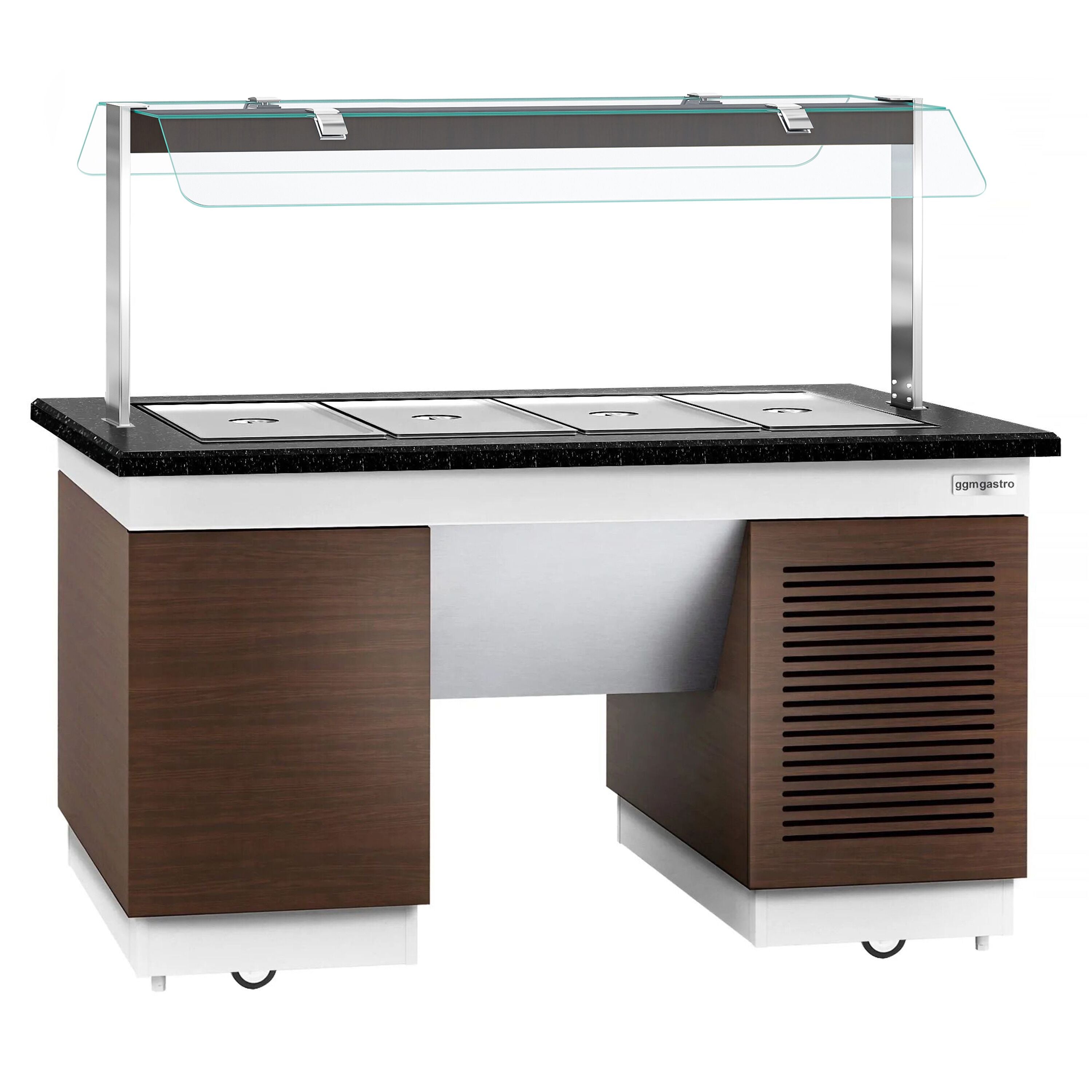 Cold Open Buffet counter dublin -1600mm - with cold pool & wheel- 4x gn for 1/1