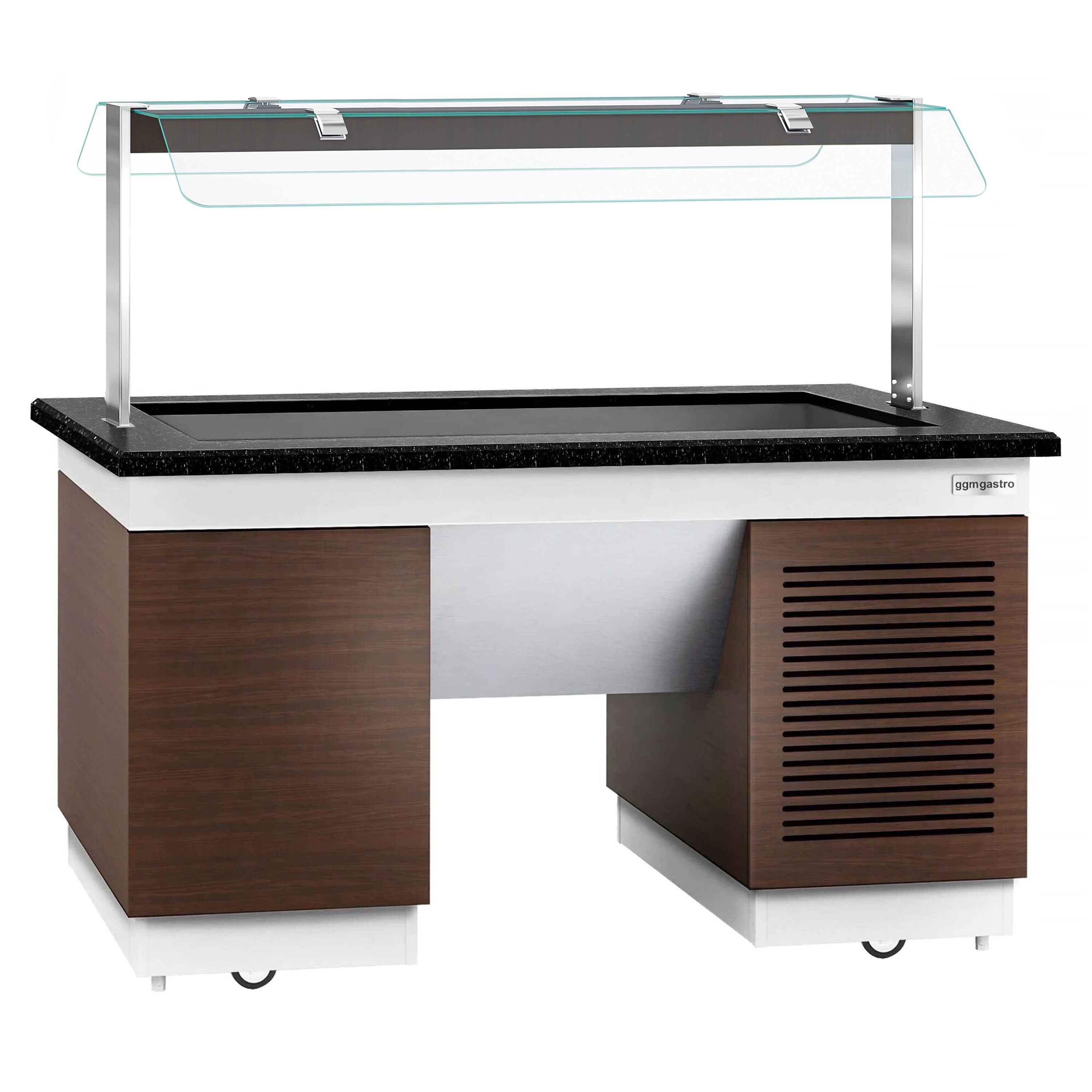 Cold Open Buffet counter dublin -1600mm - with cold pool & wheel- 4x gn for 1/1